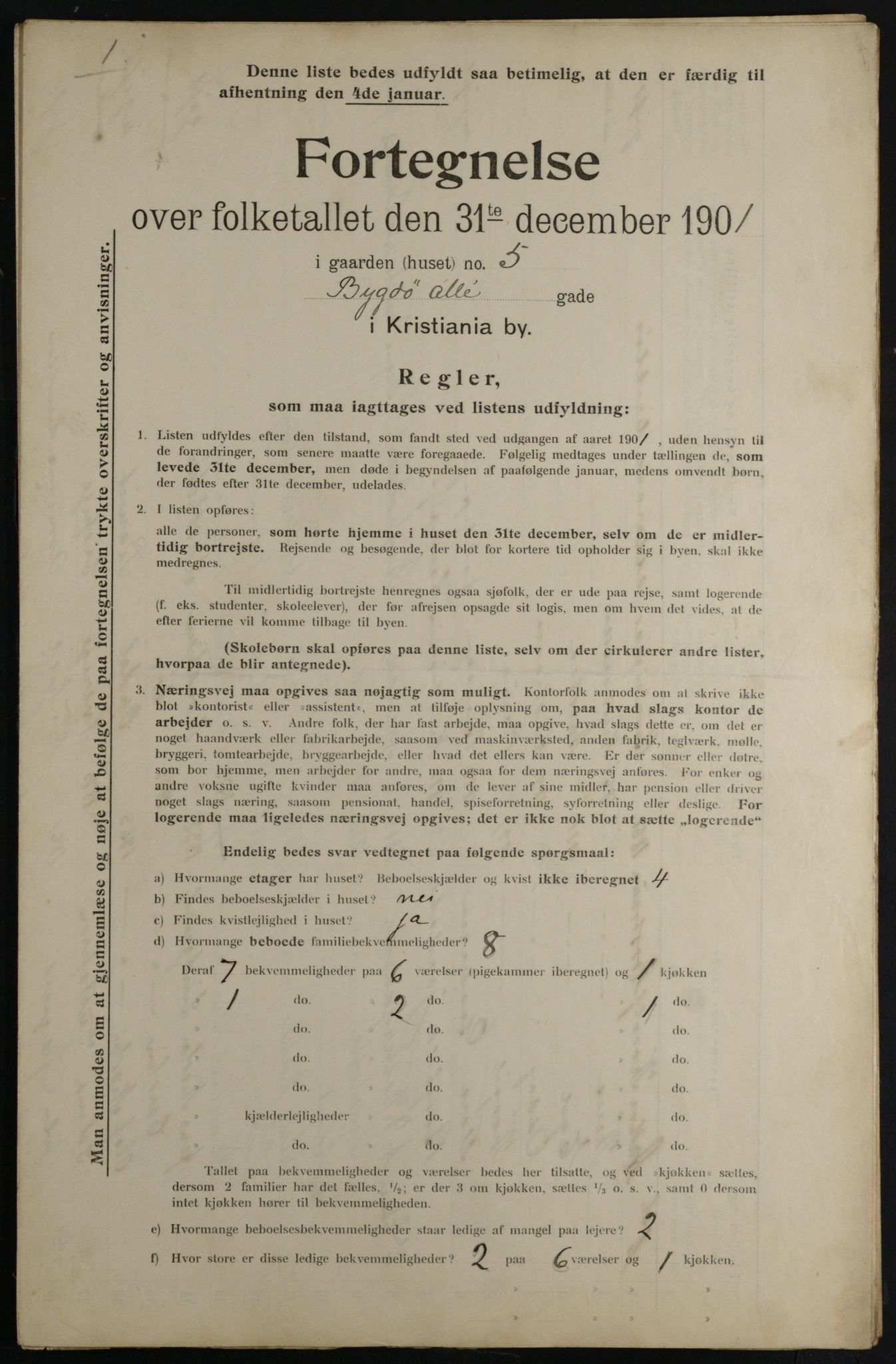 OBA, Municipal Census 1901 for Kristiania, 1901, p. 1716