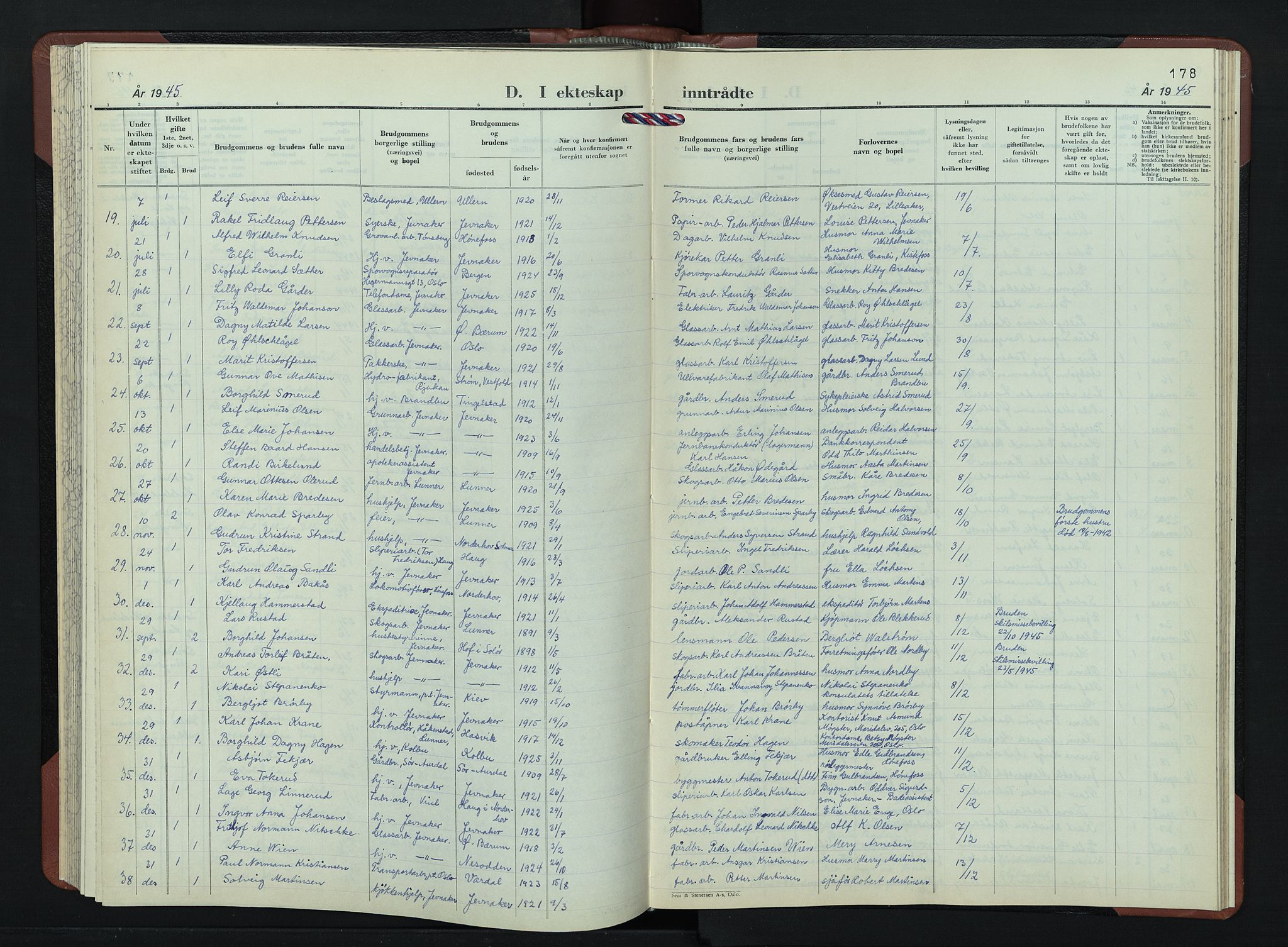 Jevnaker prestekontor, SAH/PREST-116/H/Ha/Hab/L0007: Parish register (copy) no. 7, 1943-1953, p. 178