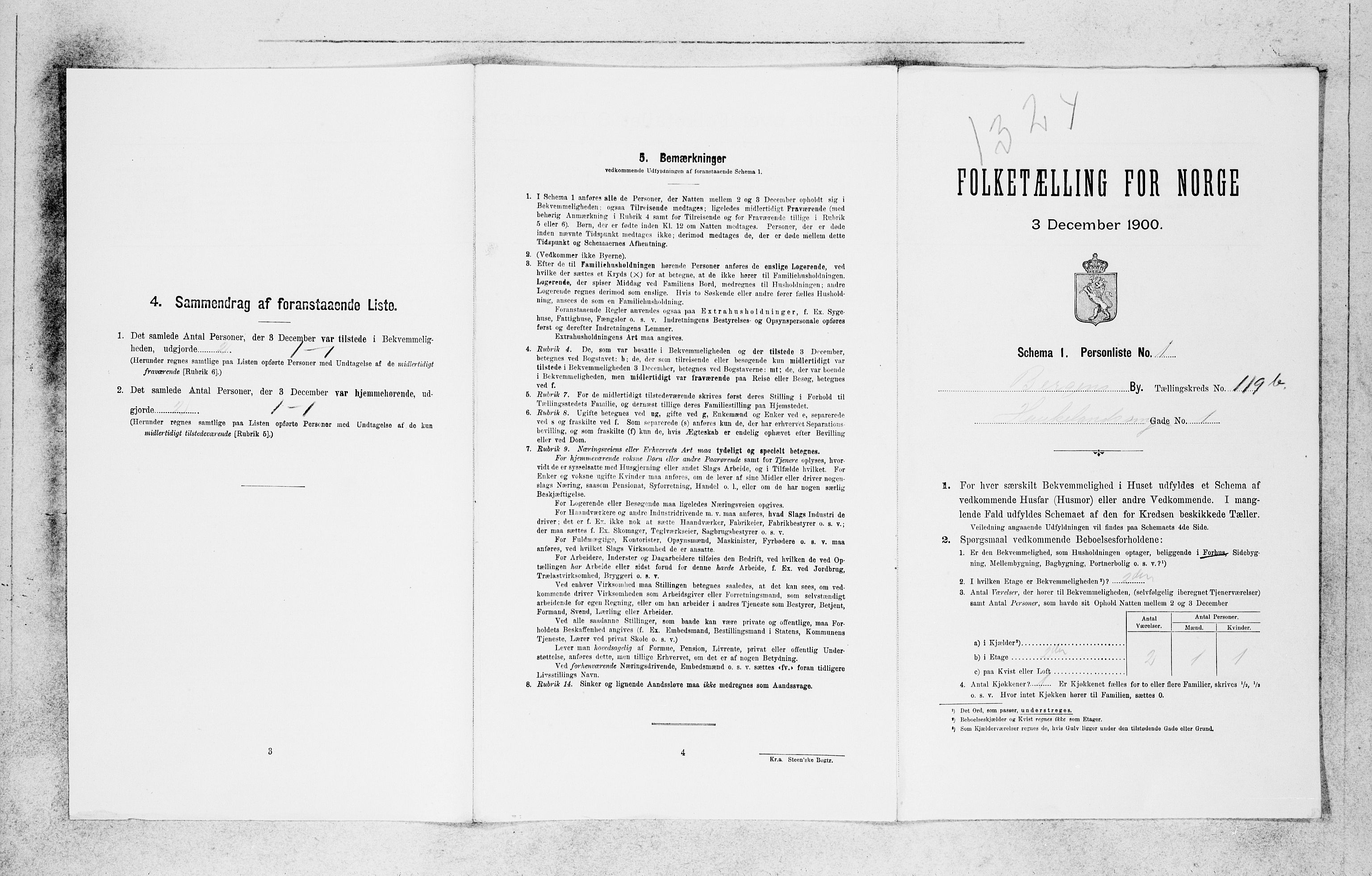 SAB, 1900 census for Bergen, 1900, p. 24990