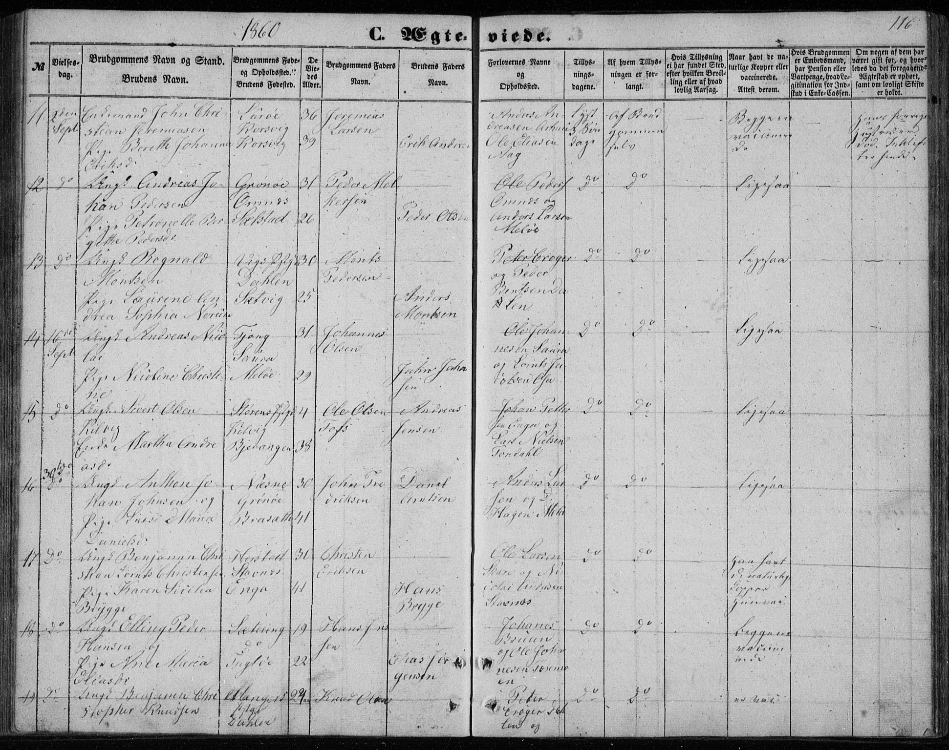 Ministerialprotokoller, klokkerbøker og fødselsregistre - Nordland, AV/SAT-A-1459/843/L0633: Parish register (copy) no. 843C02, 1853-1873, p. 116