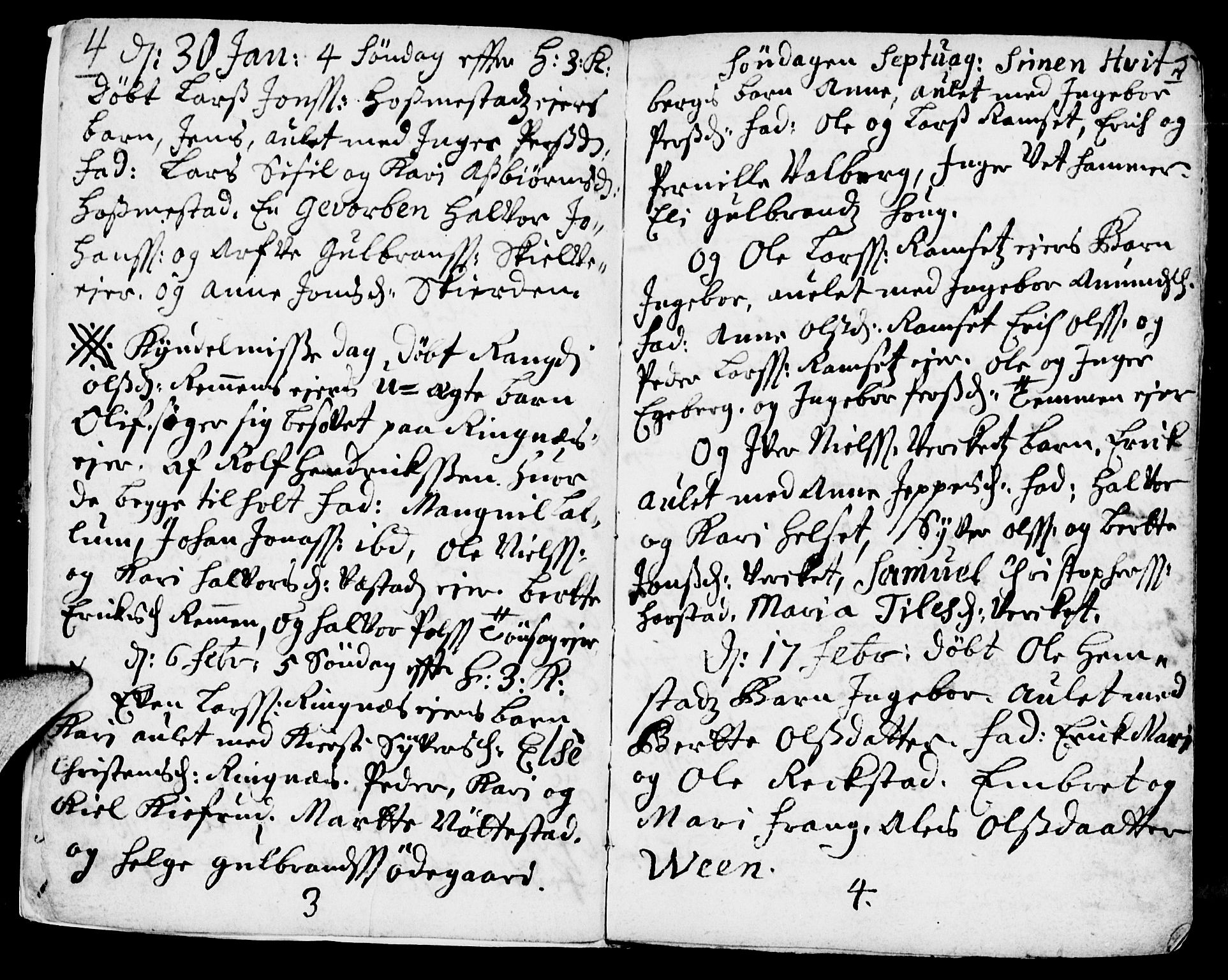 Stange prestekontor, AV/SAH-PREST-002/K/L0002: Parish register (official) no. 2, 1724-1740, p. 4-5