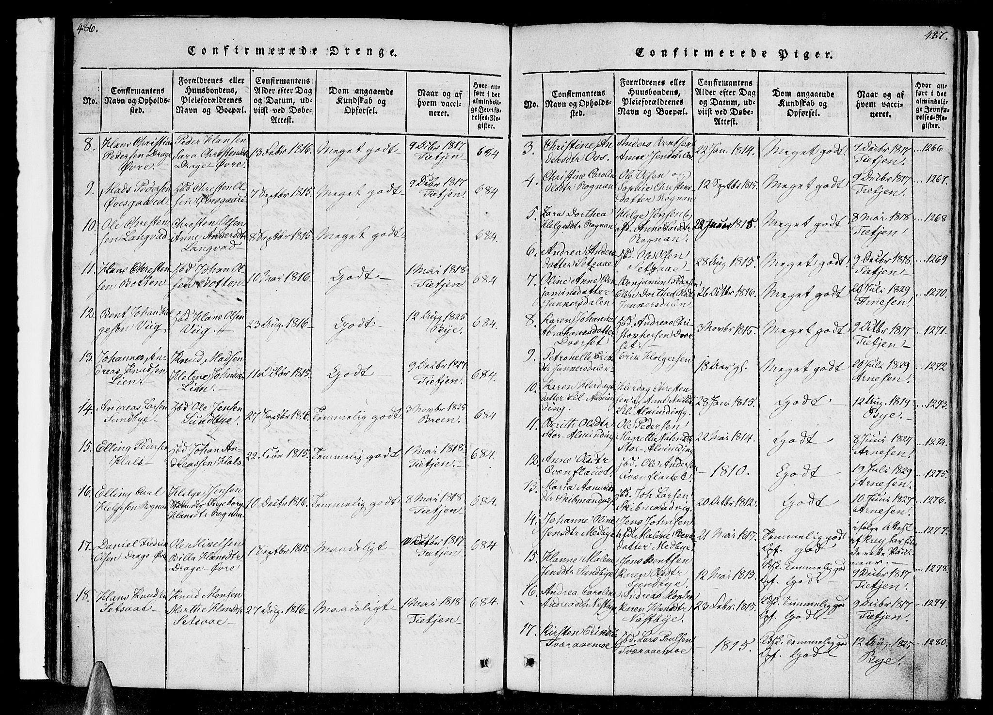 Ministerialprotokoller, klokkerbøker og fødselsregistre - Nordland, AV/SAT-A-1459/847/L0665: Parish register (official) no. 847A05, 1818-1841, p. 486-487