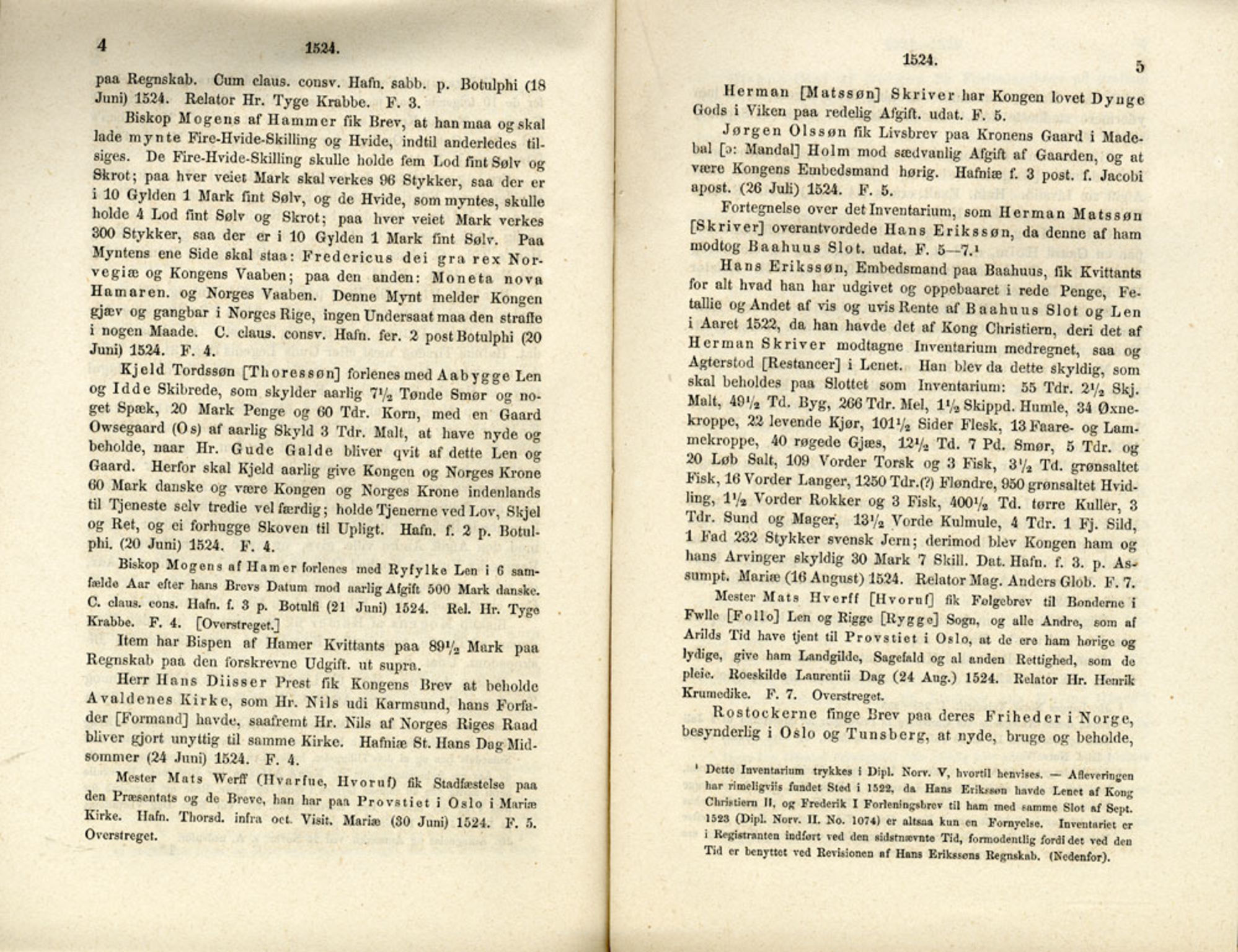 Publikasjoner utgitt av Det Norske Historiske Kildeskriftfond, PUBL/-/-/-: Norske Rigs-Registranter, bind 1, 1523-1571, p. 4-5