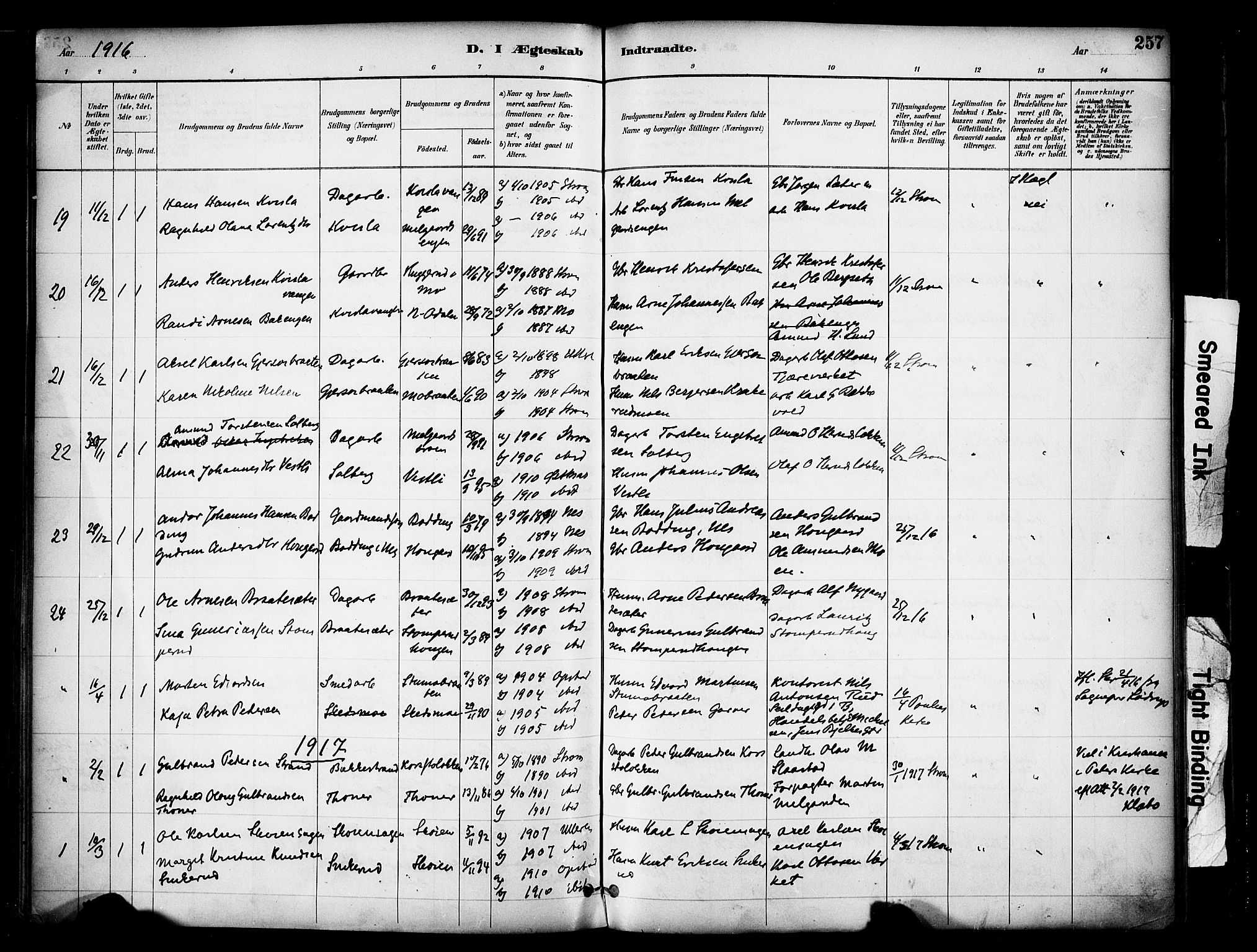 Sør-Odal prestekontor, AV/SAH-PREST-030/H/Ha/Haa/L0007: Parish register (official) no. 7, 1886-1925, p. 257