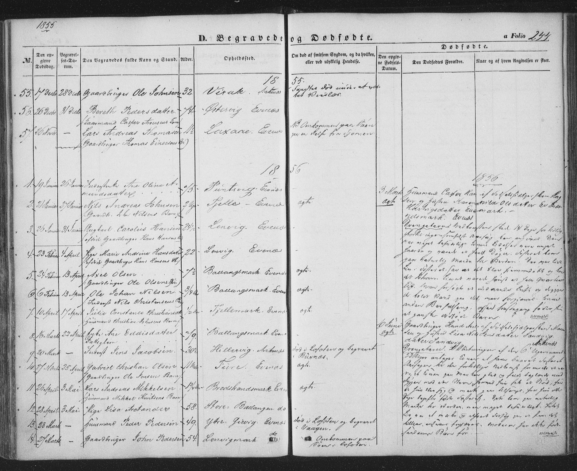 Ministerialprotokoller, klokkerbøker og fødselsregistre - Nordland, SAT/A-1459/863/L0895: Parish register (official) no. 863A07, 1851-1860, p. 244