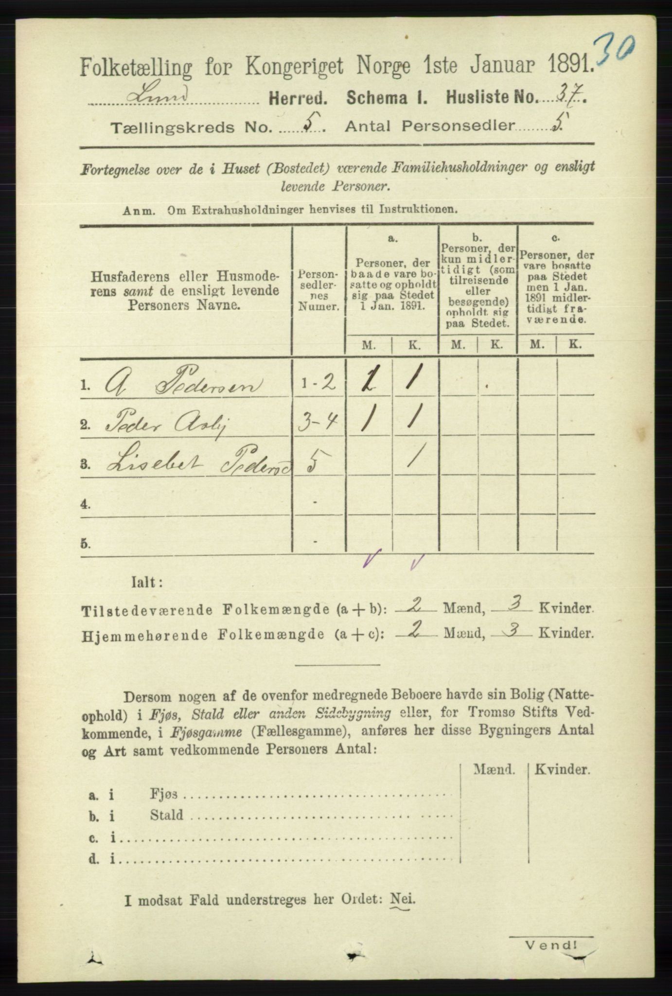 RA, 1891 census for 1112 Lund, 1891, p. 1707