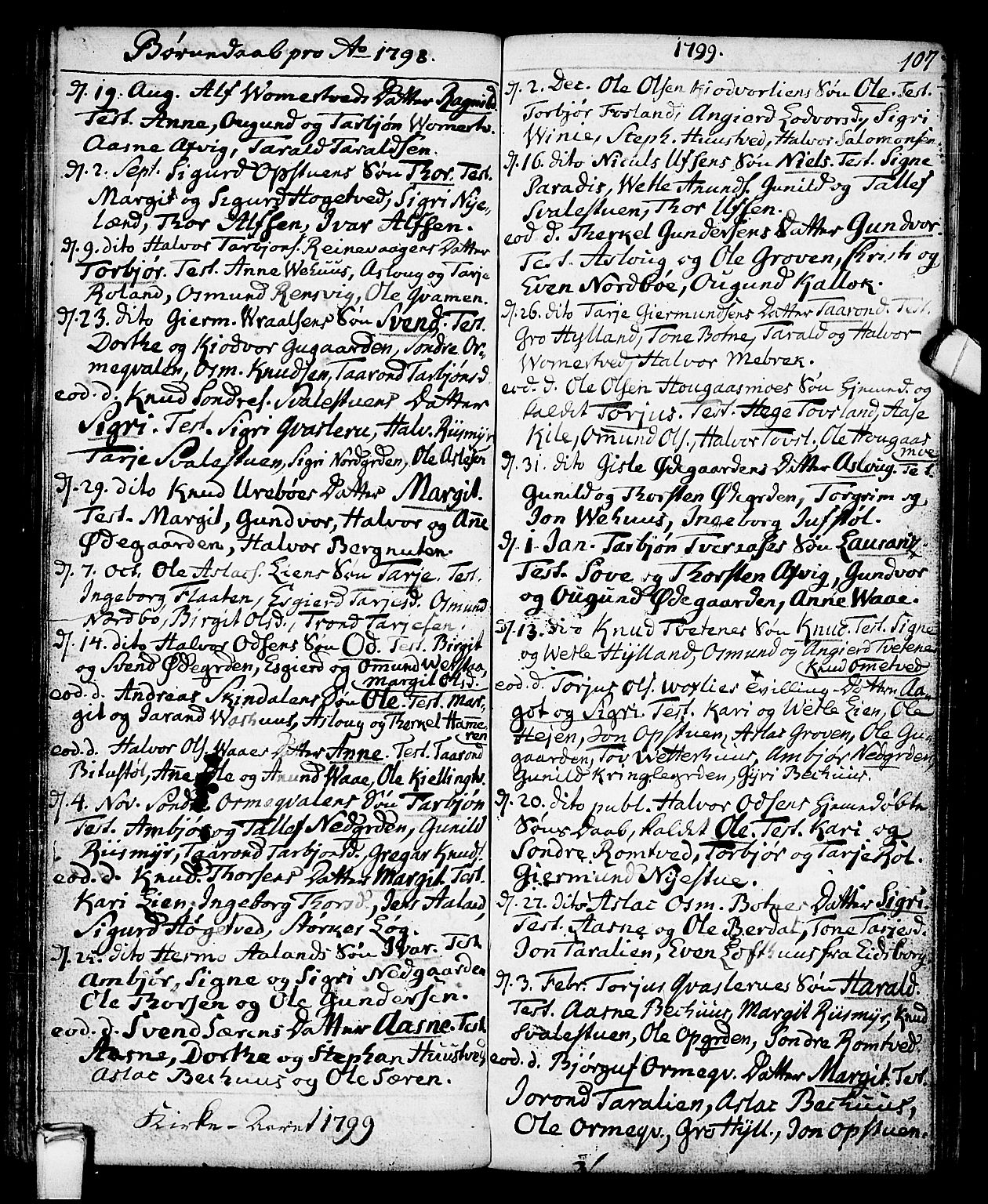 Vinje kirkebøker, SAKO/A-312/F/Fa/L0002: Parish register (official) no. I 2, 1767-1814, p. 107
