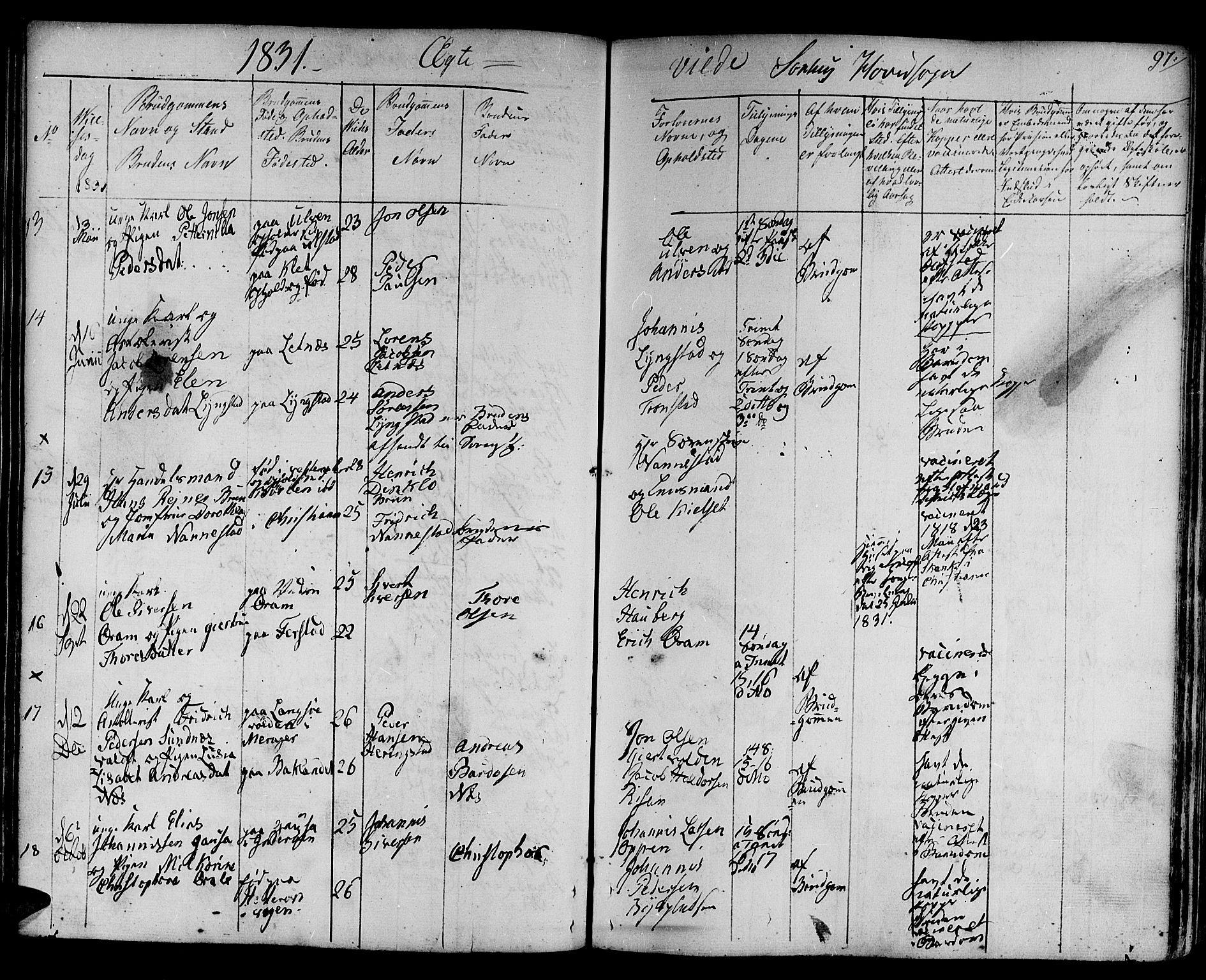 Ministerialprotokoller, klokkerbøker og fødselsregistre - Nord-Trøndelag, SAT/A-1458/730/L0277: Parish register (official) no. 730A06 /1, 1830-1839, p. 97