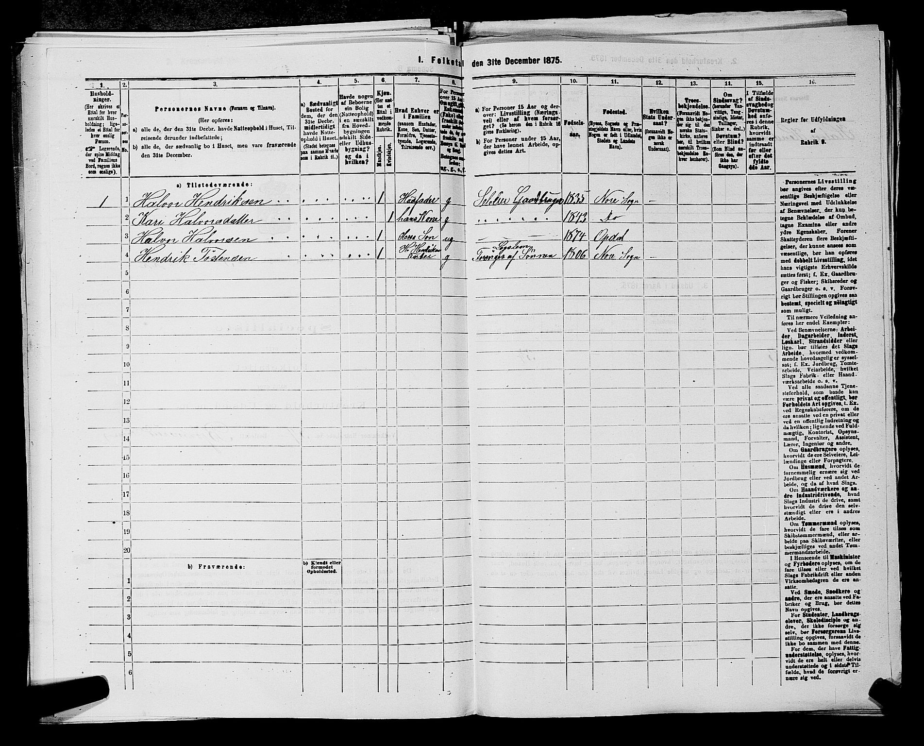 SAKO, 1875 census for 0633P Nore, 1875, p. 413