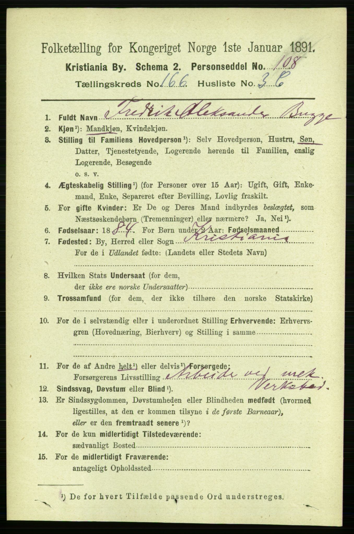 RA, 1891 census for 0301 Kristiania, 1891, p. 96435