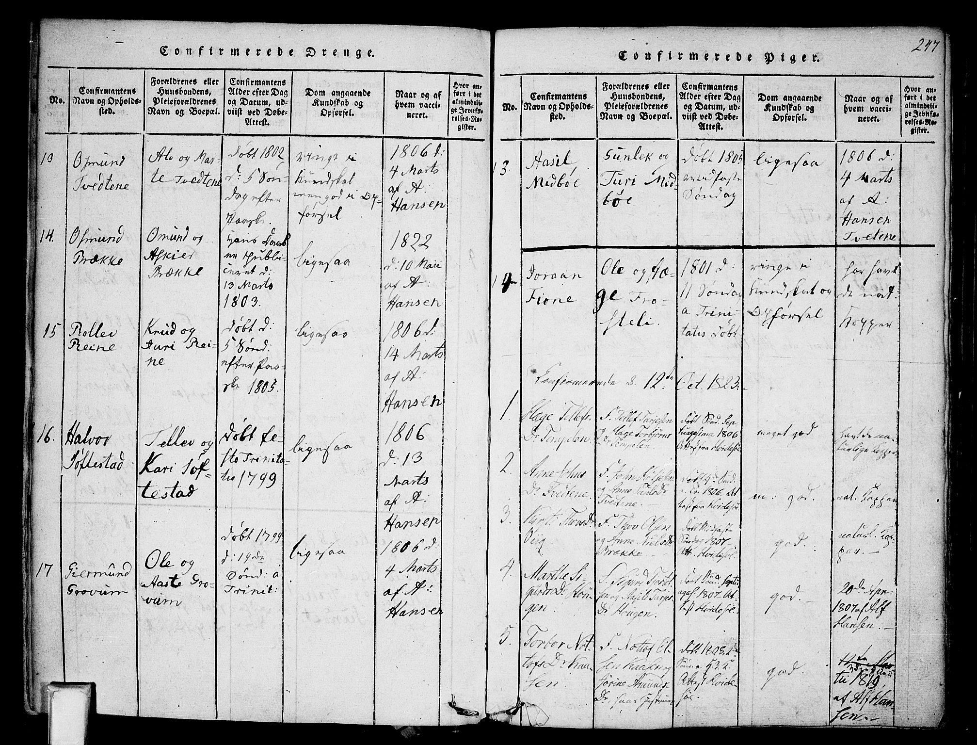 Nissedal kirkebøker, AV/SAKO-A-288/F/Fa/L0002: Parish register (official) no. I 2, 1814-1845, p. 247