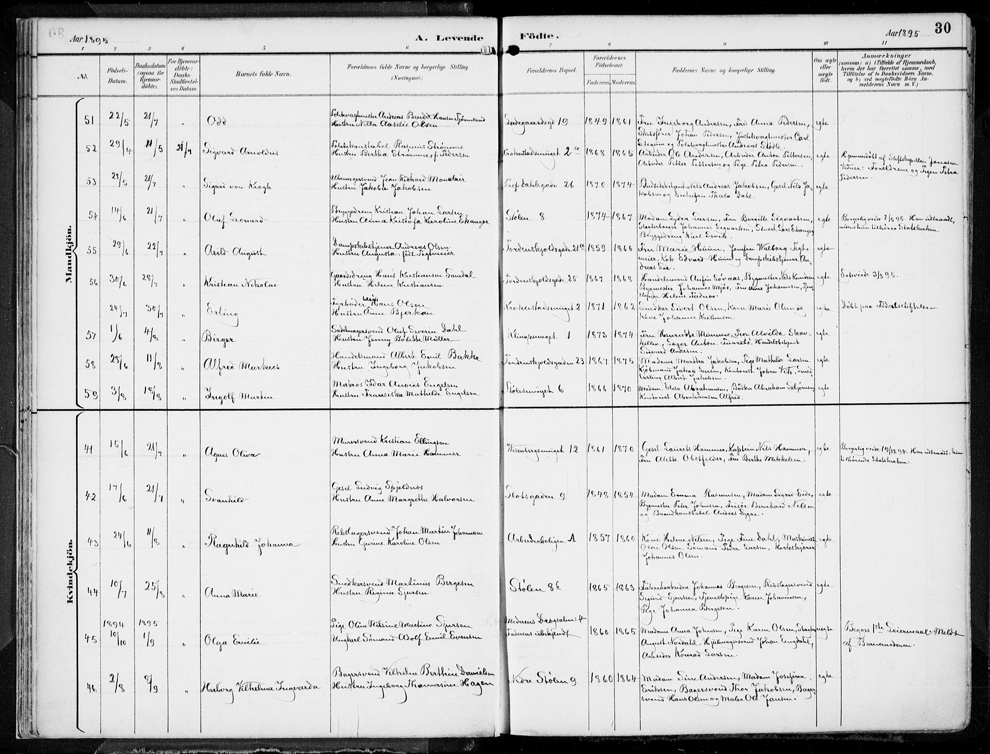 Mariakirken Sokneprestembete, AV/SAB-A-76901/H/Hab/L0005: Parish register (copy) no. A 5, 1893-1913, p. 30