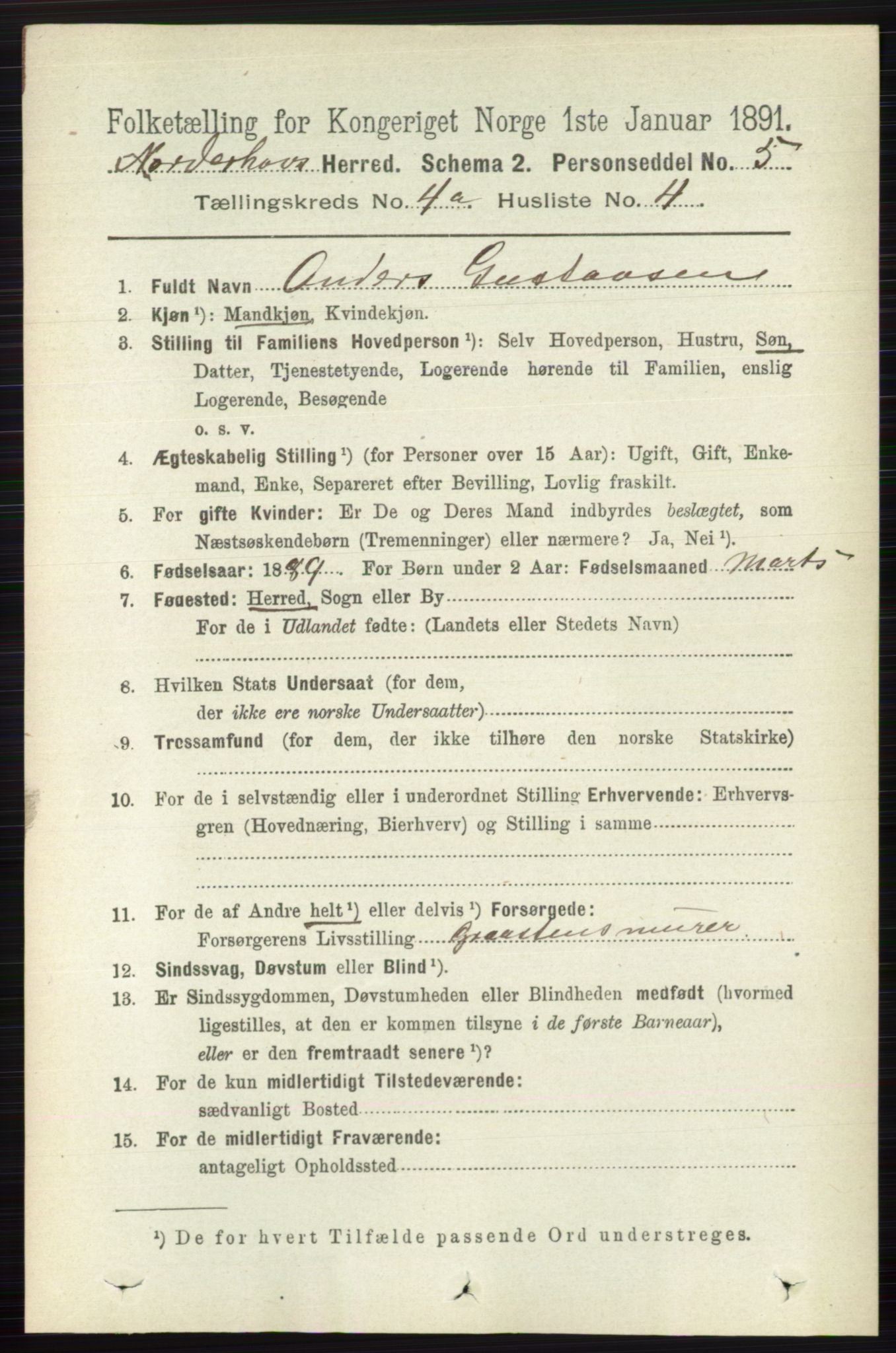 RA, 1891 census for 0613 Norderhov, 1891, p. 1741