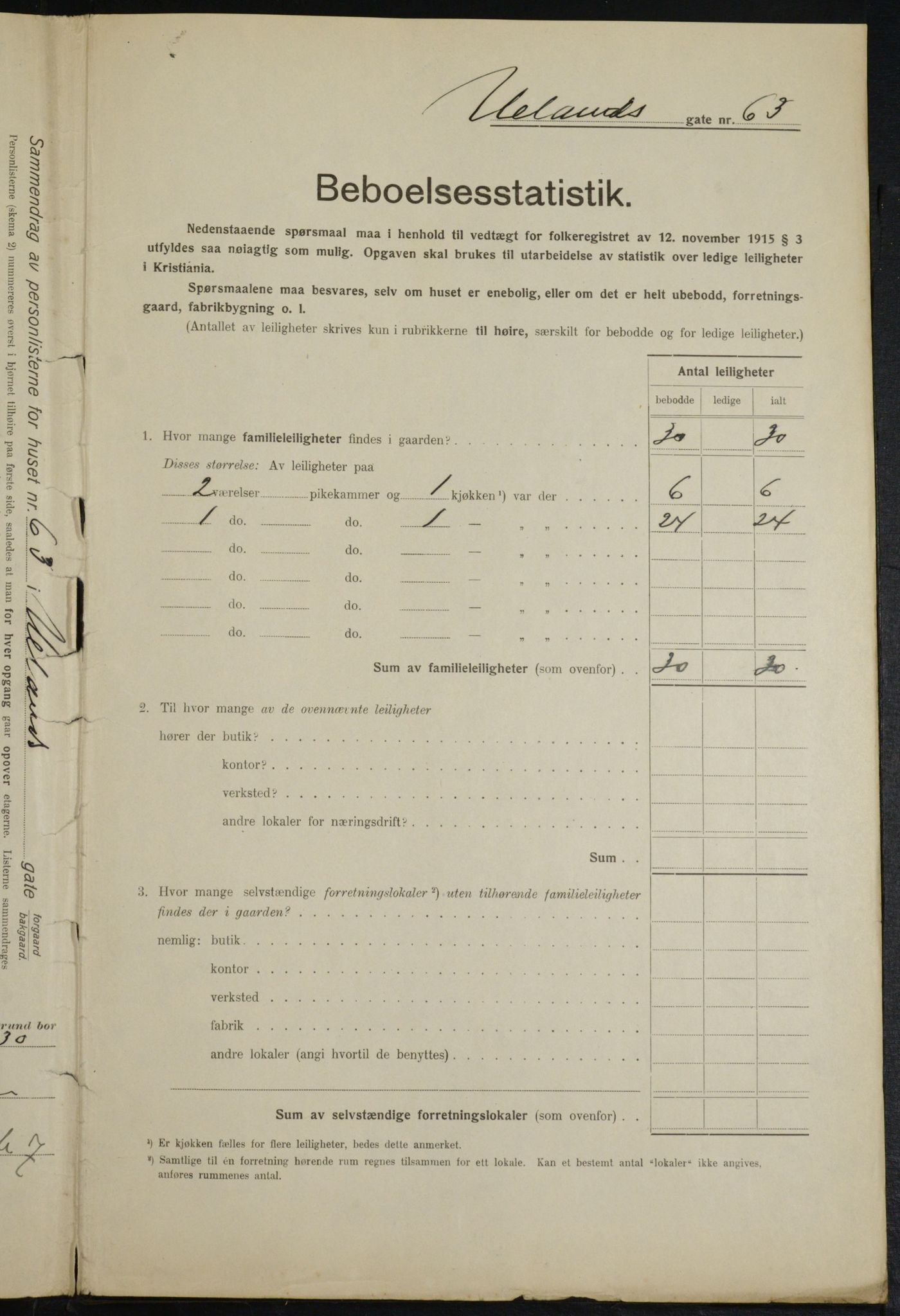 OBA, Municipal Census 1916 for Kristiania, 1916, p. 122103