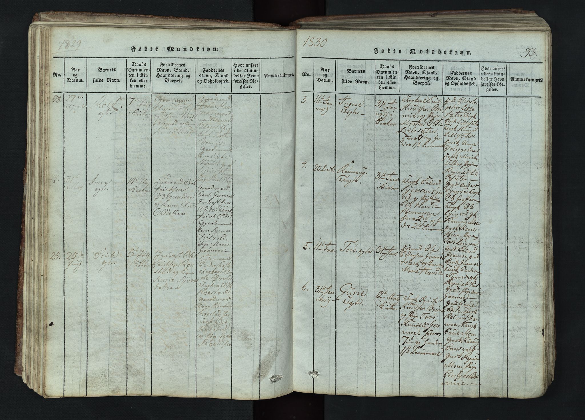 Lom prestekontor, SAH/PREST-070/L/L0002: Parish register (copy) no. 2, 1815-1844, p. 93