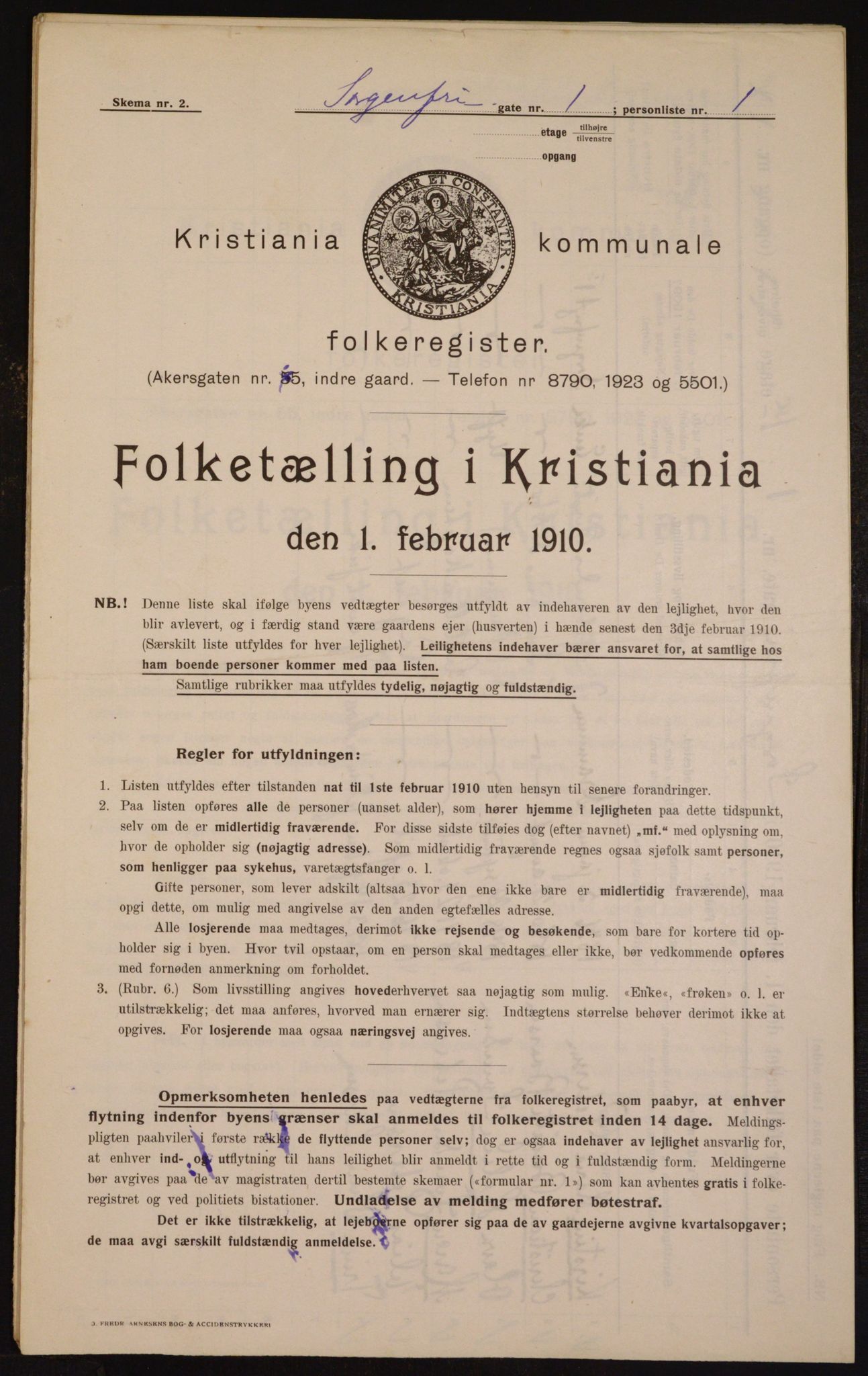 OBA, Municipal Census 1910 for Kristiania, 1910, p. 95073