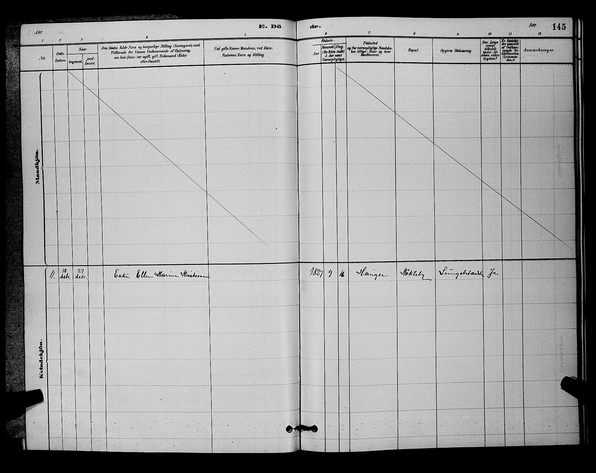 Nittedal prestekontor Kirkebøker, SAO/A-10365a/G/Gb/L0002: Parish register (copy) no. II 2, 1879-1901, p. 145