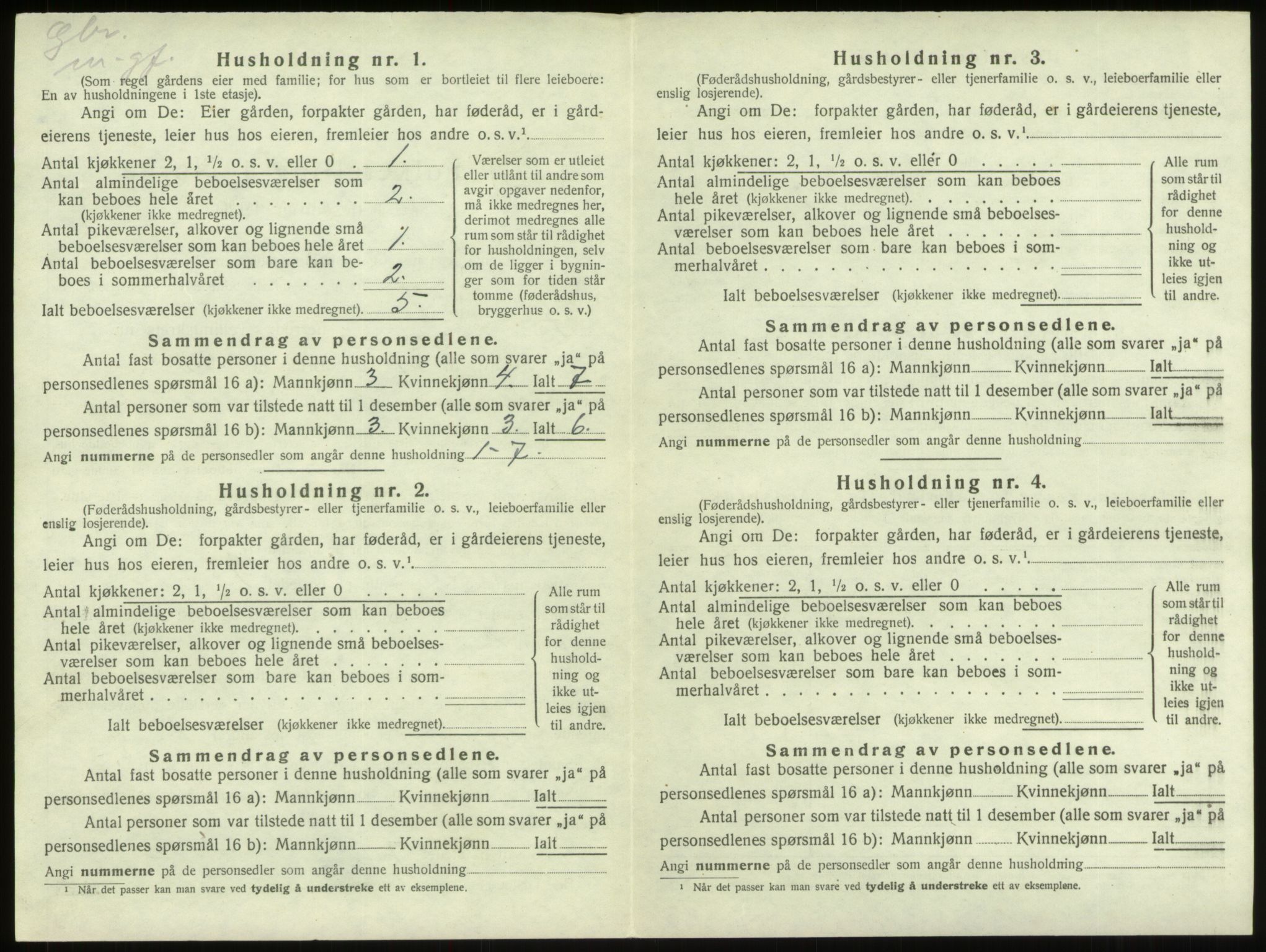 SAB, 1920 census for Innvik, 1920, p. 235