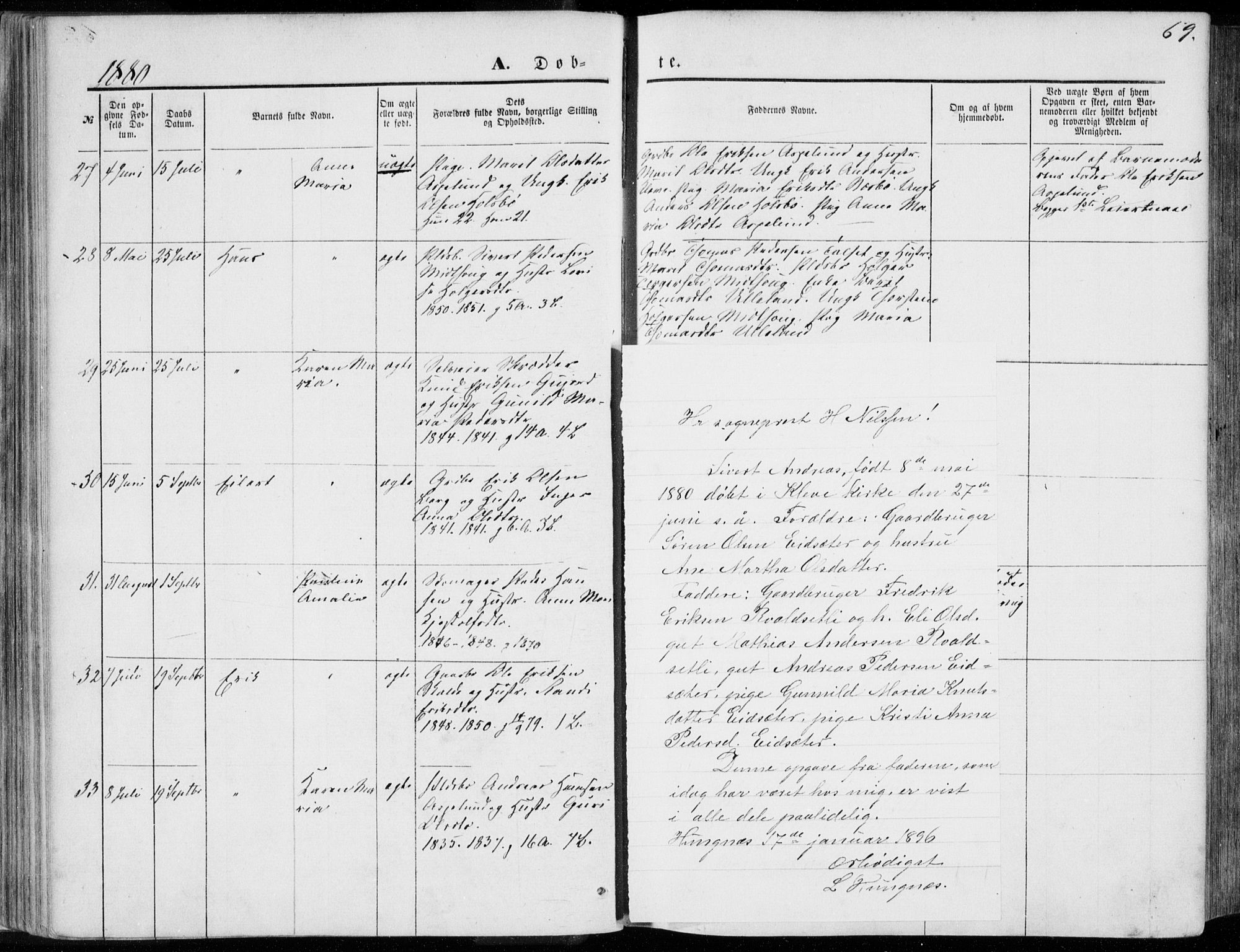Ministerialprotokoller, klokkerbøker og fødselsregistre - Møre og Romsdal, SAT/A-1454/557/L0681: Parish register (official) no. 557A03, 1869-1886, p. 69