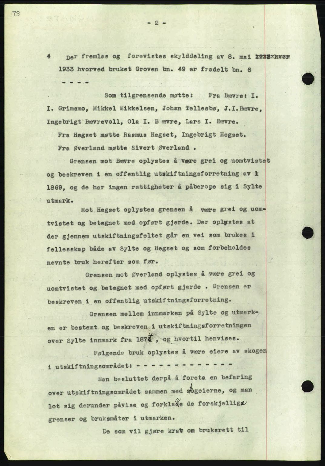 Nordmøre sorenskriveri, AV/SAT-A-4132/1/2/2Ca: Mortgage book no. A81, 1937-1937, Diary no: : 588/1937