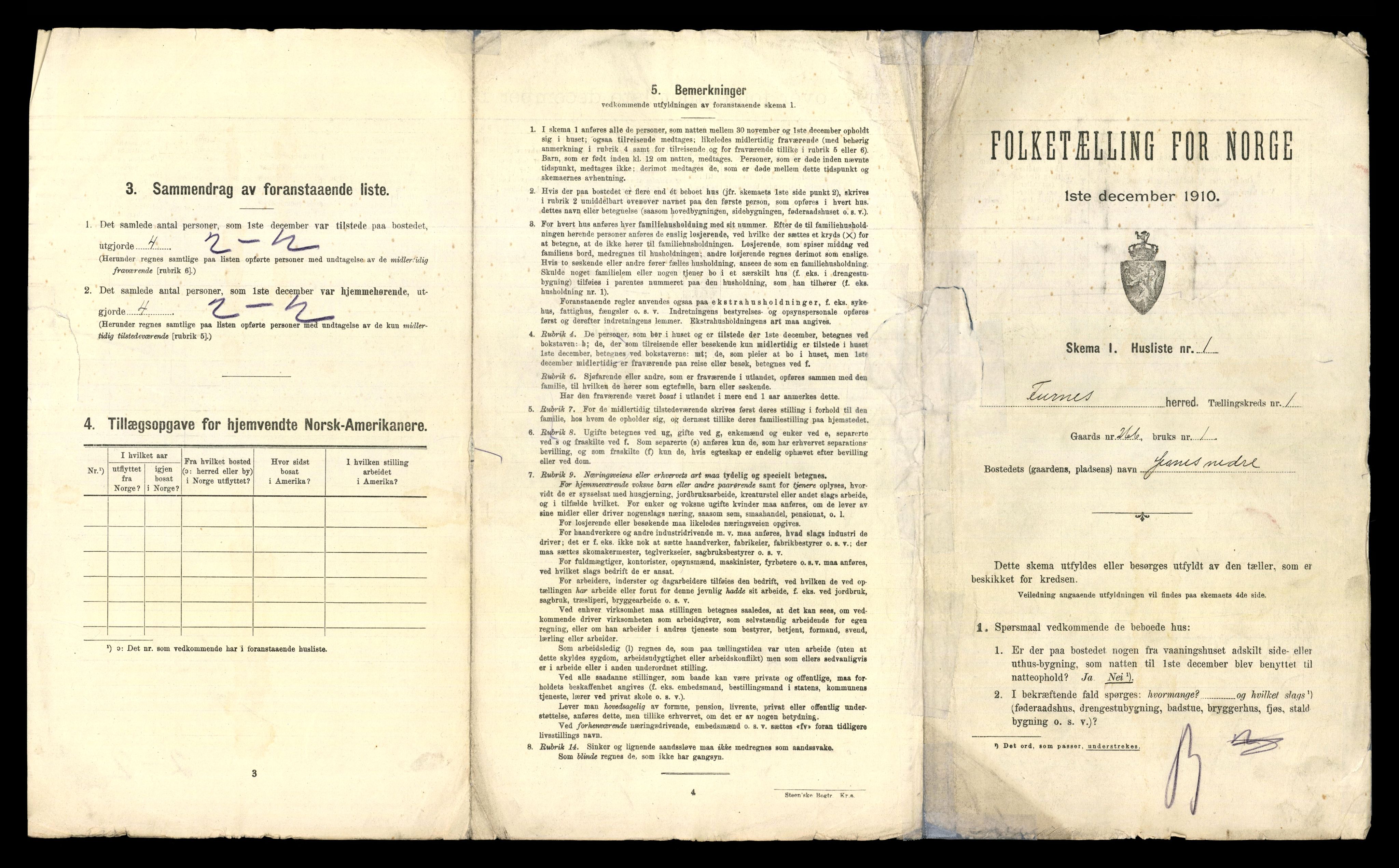 RA, 1910 census for Furnes, 1910, p. 40