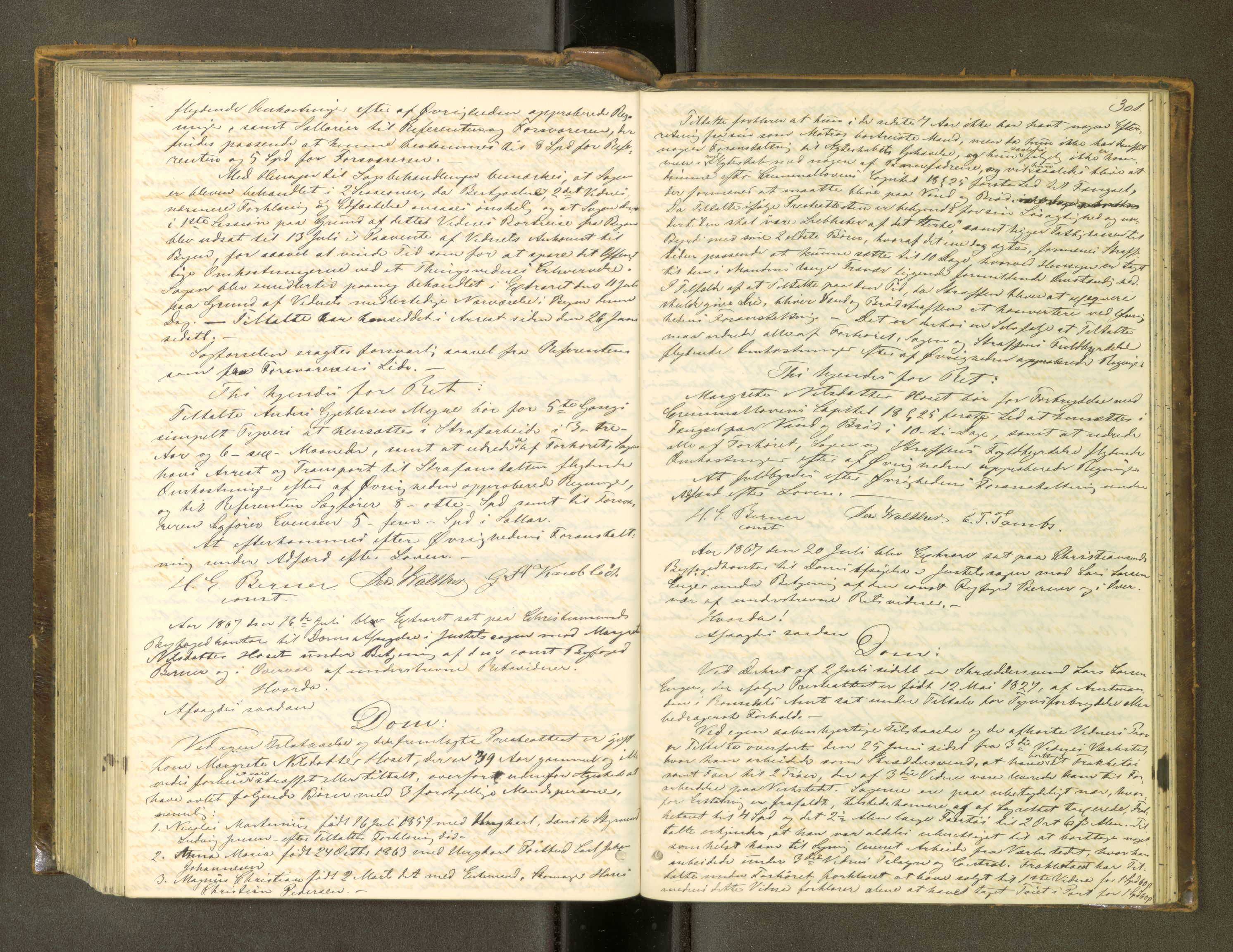 Kristiansund byfogd, AV/SAT-A-4587/A/04/L0003: Domprotokoll. Aut. 08.10.1861, 1861-1868, p. 300b-301a