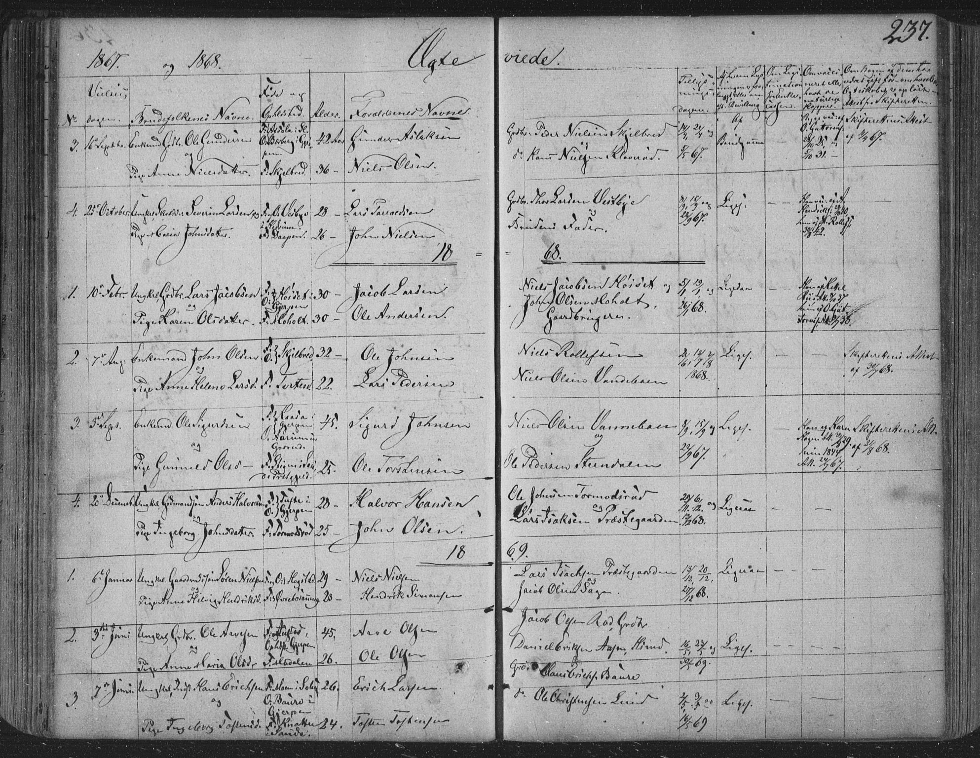 Siljan kirkebøker, SAKO/A-300/F/Fa/L0001: Parish register (official) no. 1, 1831-1870, p. 237