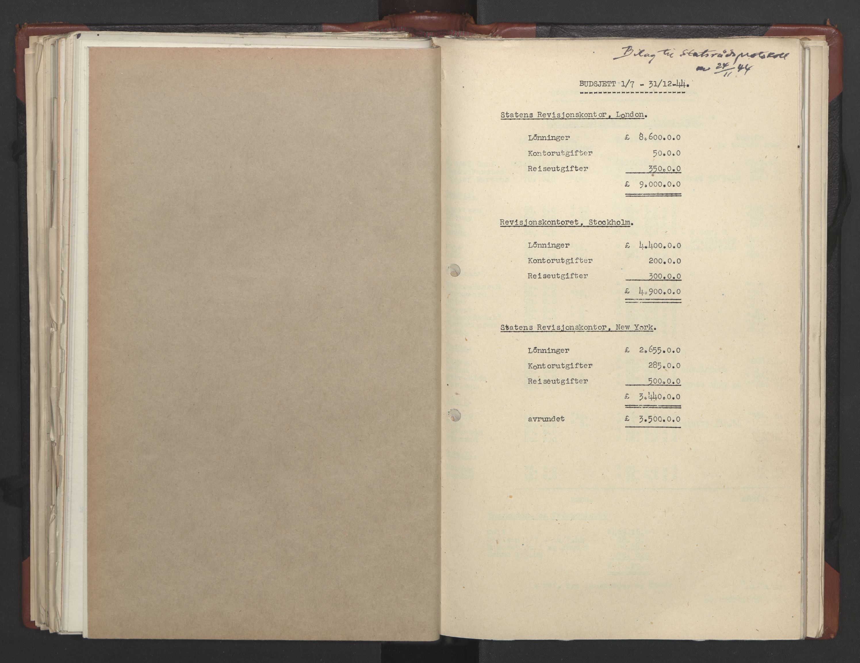 Statsrådssekretariatet, AV/RA-S-1001/A/Ac/L0125: Kgl. res. 21/7-15/12, 1944, p. 202