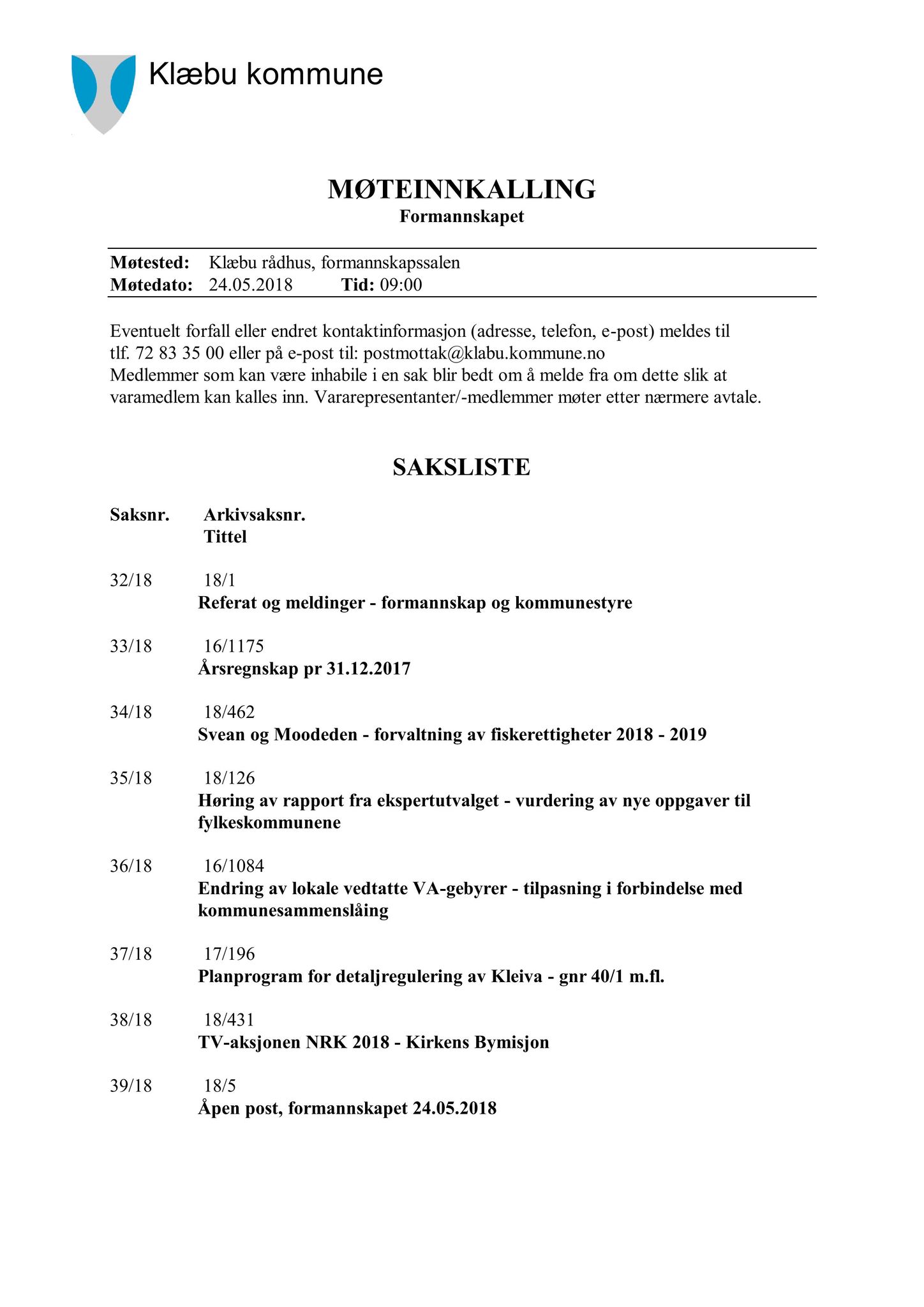 Klæbu Kommune, TRKO/KK/02-FS/L011: Formannsskapet - Møtedokumenter, 2018, p. 789