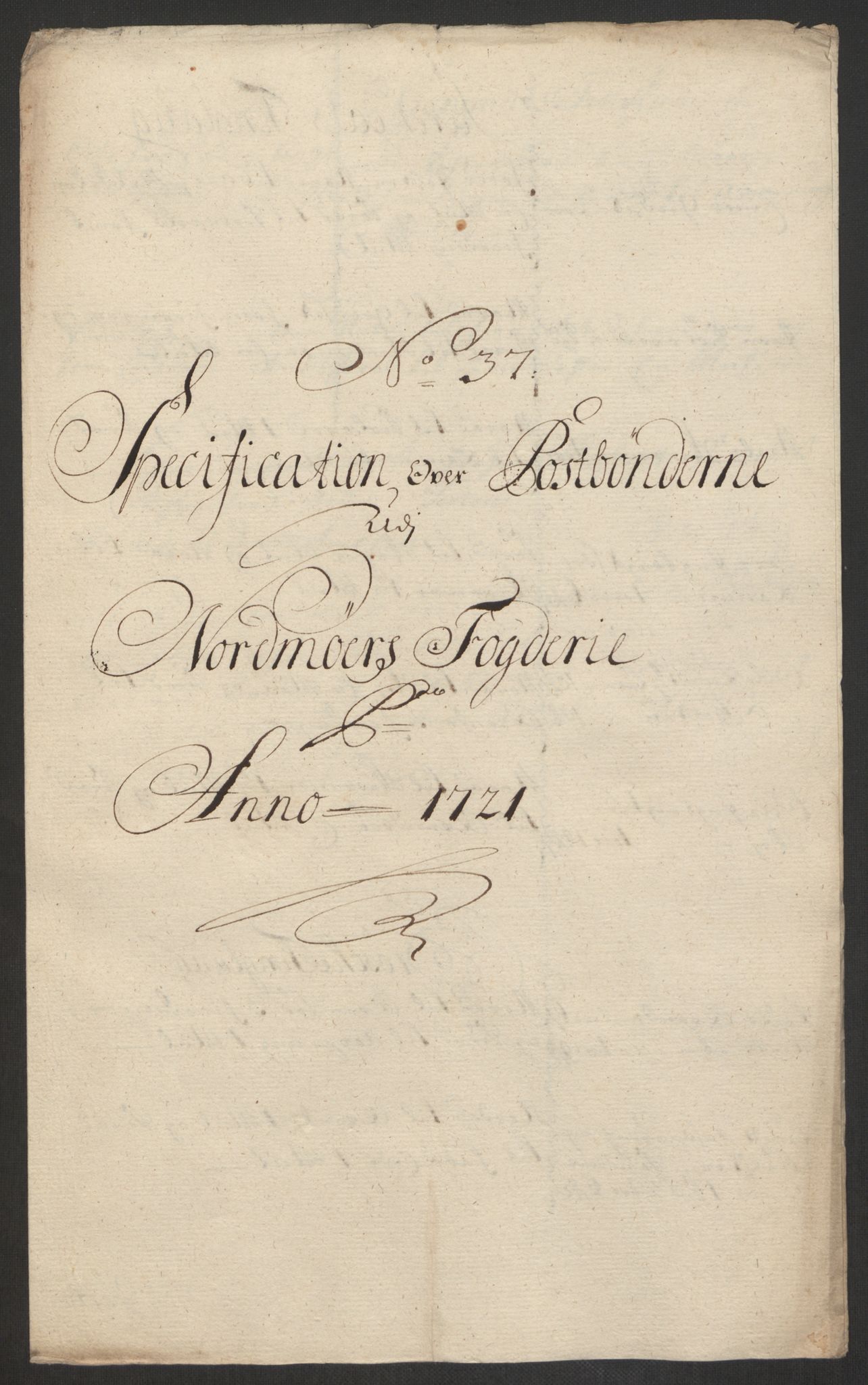 Rentekammeret inntil 1814, Reviderte regnskaper, Fogderegnskap, RA/EA-4092/R56/L3754: Fogderegnskap Nordmøre, 1721, p. 289