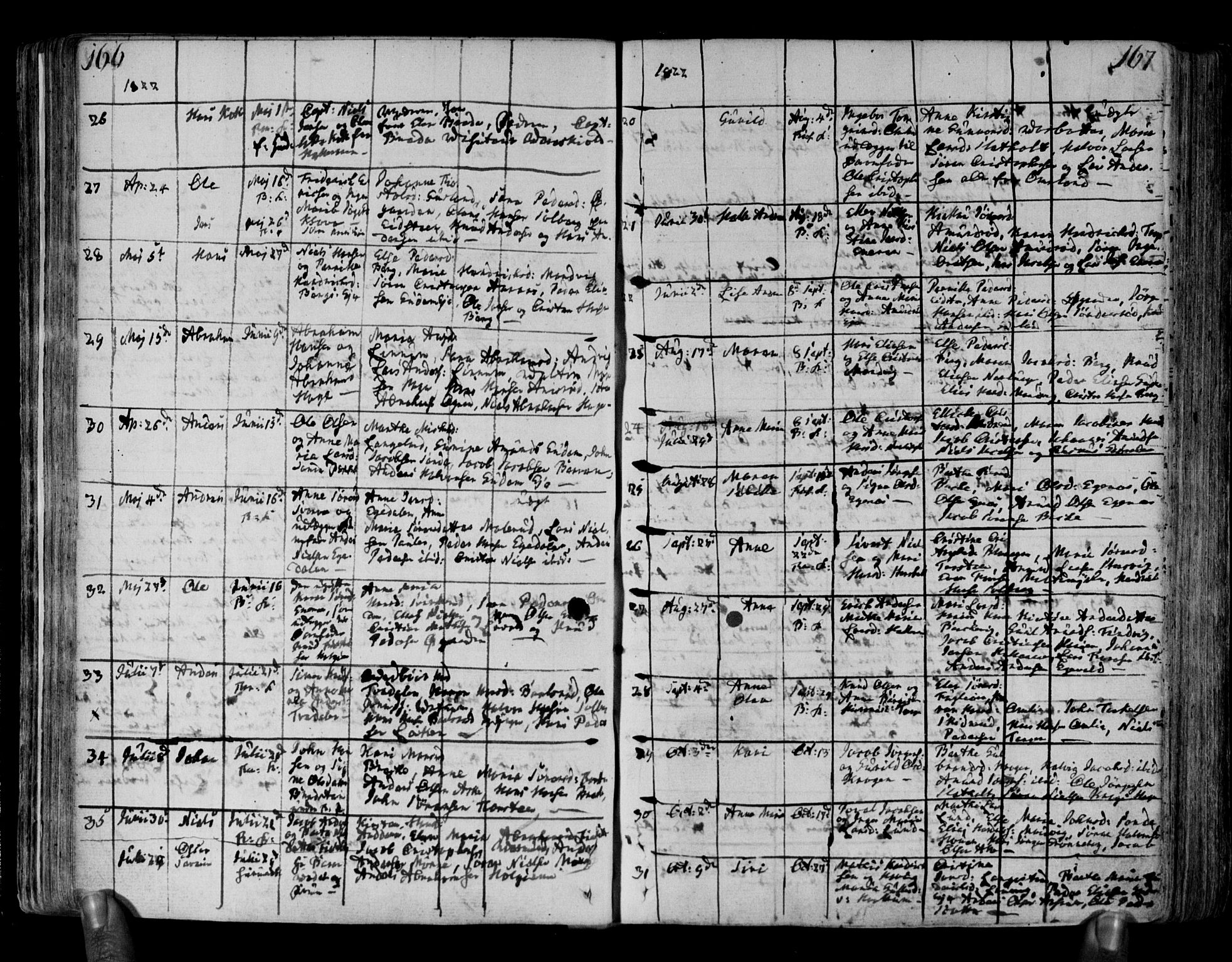 Brunlanes kirkebøker, SAKO/A-342/F/Fa/L0002: Parish register (official) no. I 2, 1802-1834, p. 166-167