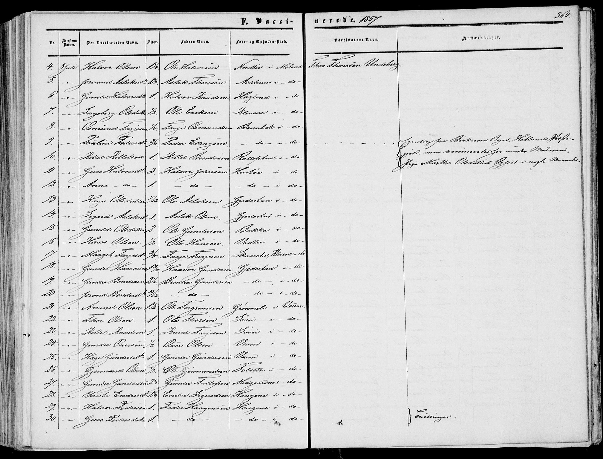 Fyresdal kirkebøker, SAKO/A-263/F/Fa/L0005: Parish register (official) no. I 5, 1855-1871, p. 364