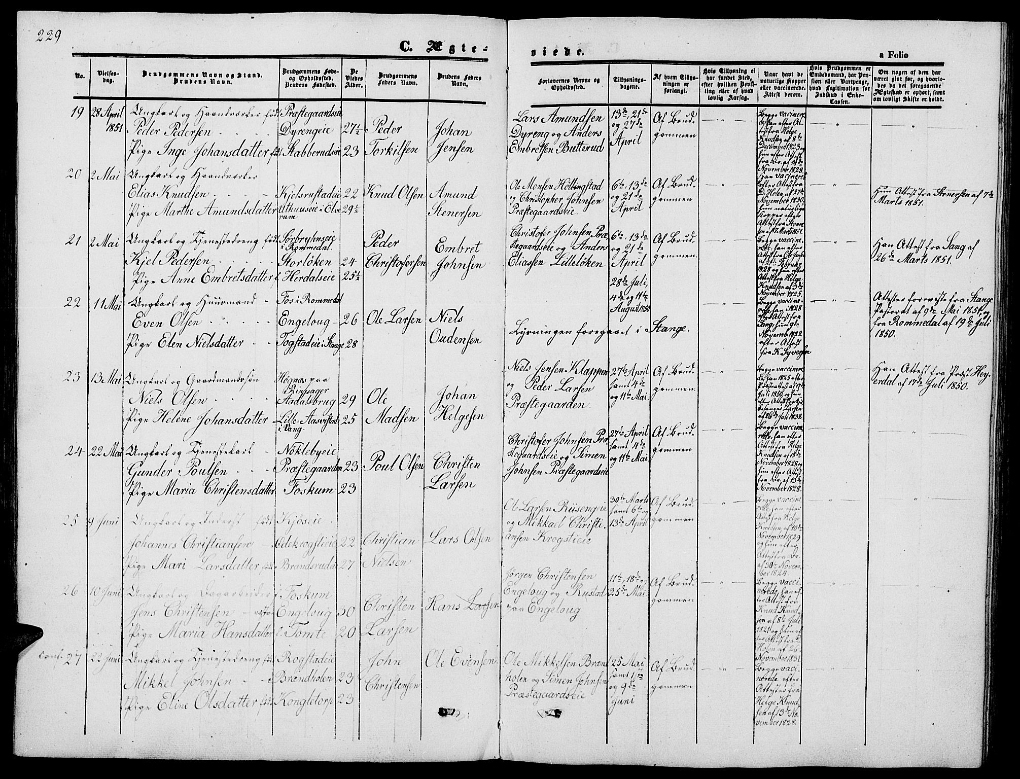 Løten prestekontor, AV/SAH-PREST-022/L/La/L0003: Parish register (copy) no. 3, 1850-1862, p. 229