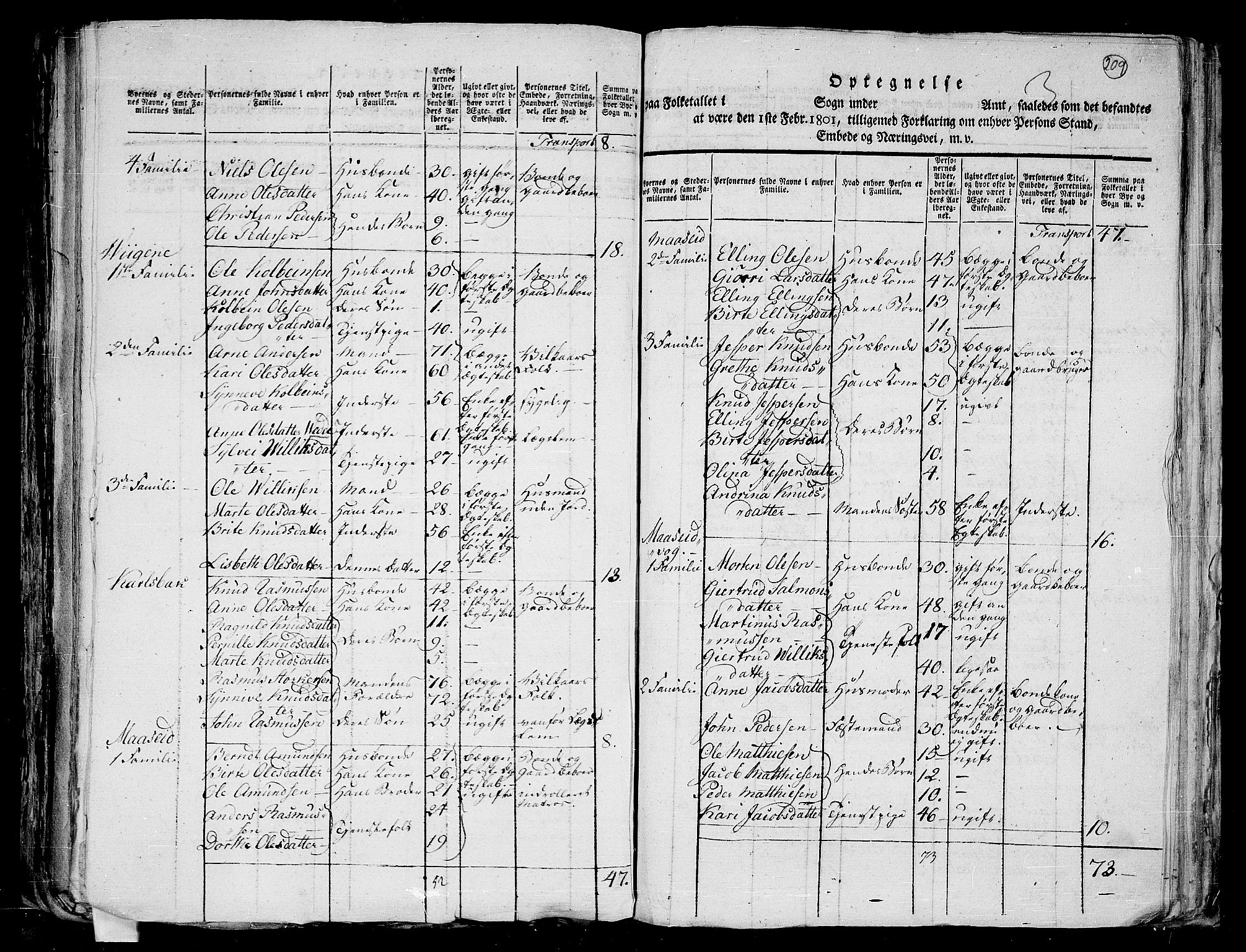 RA, 1801 census for 1531P Borgund, 1801, p. 208b-209a