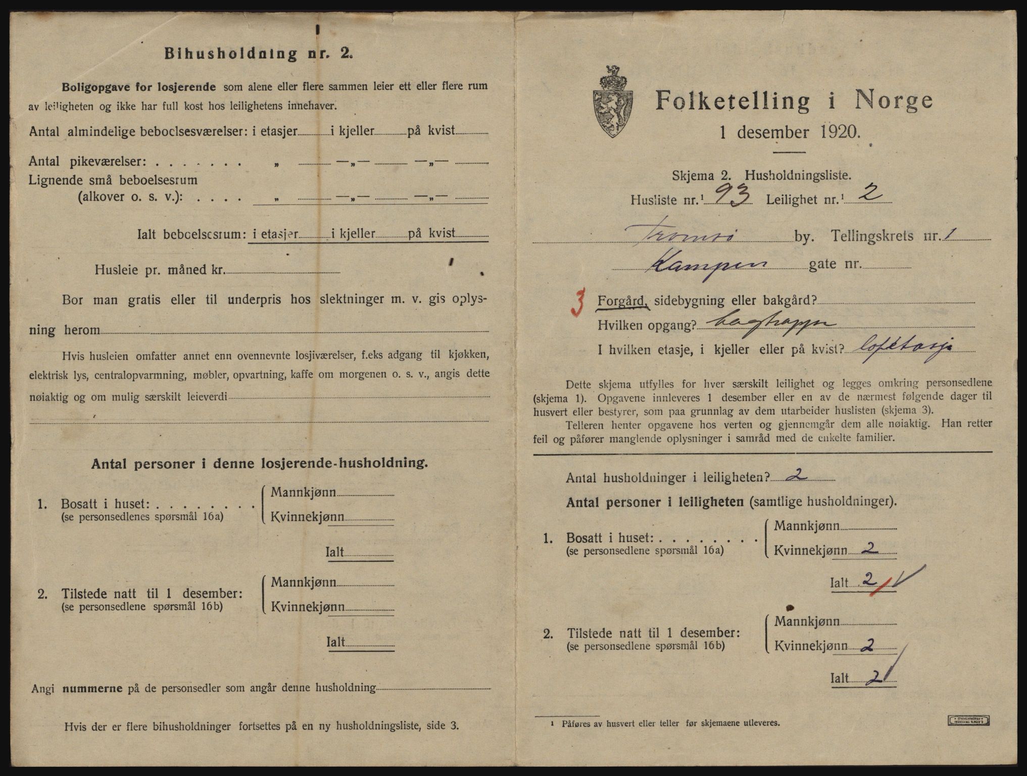 SATØ, 1920 census for Tromsø, 1920, p. 2783