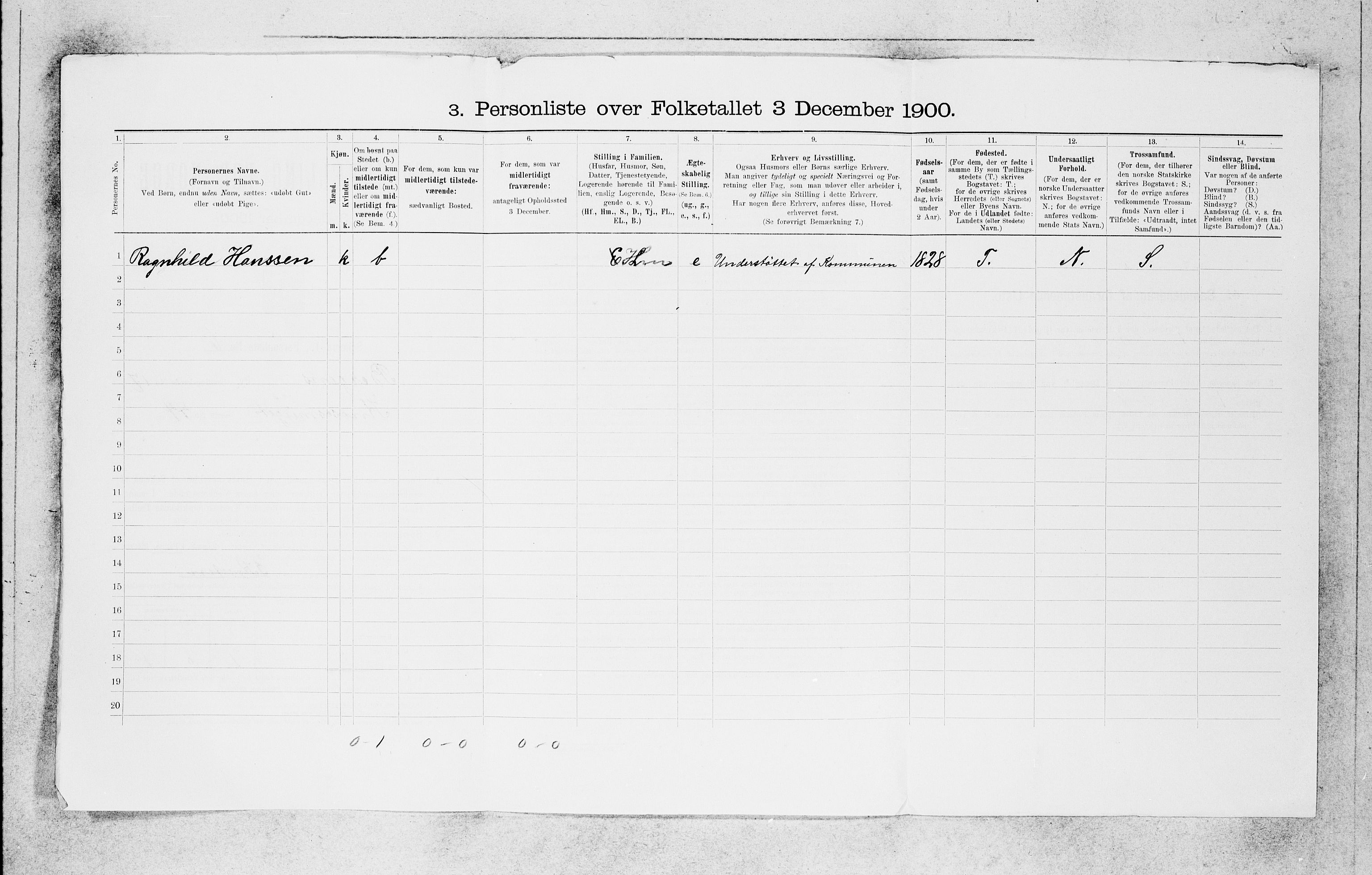 SAB, 1900 census for Bergen, 1900, p. 3473