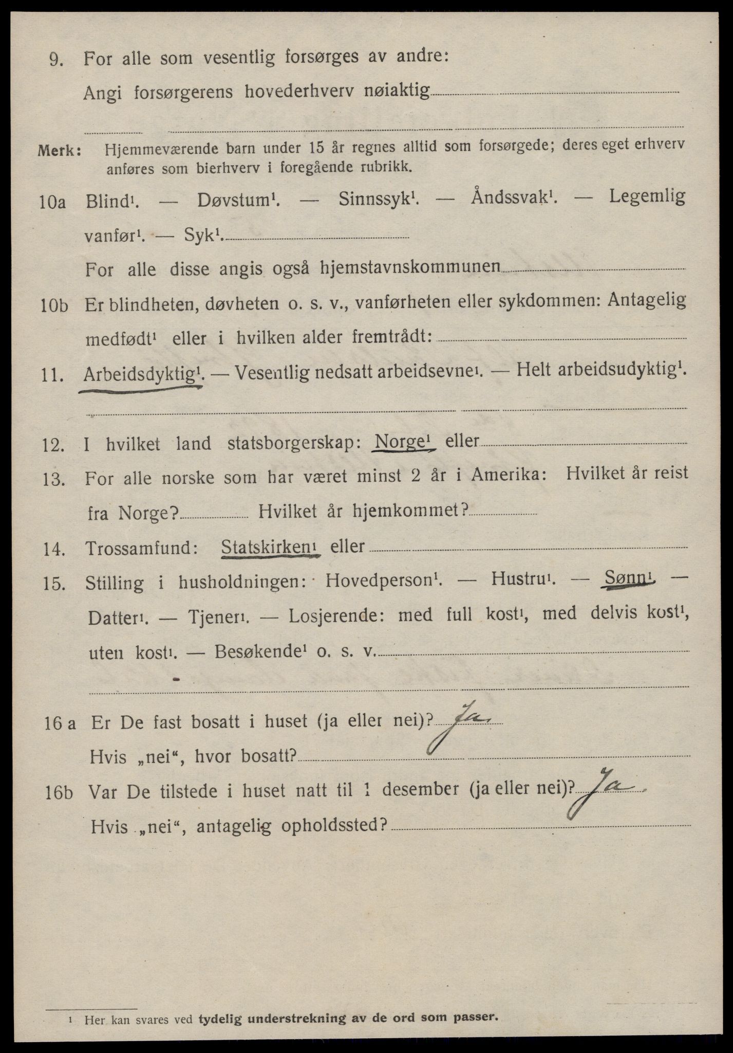 SAT, 1920 census for Ulstein, 1920, p. 703