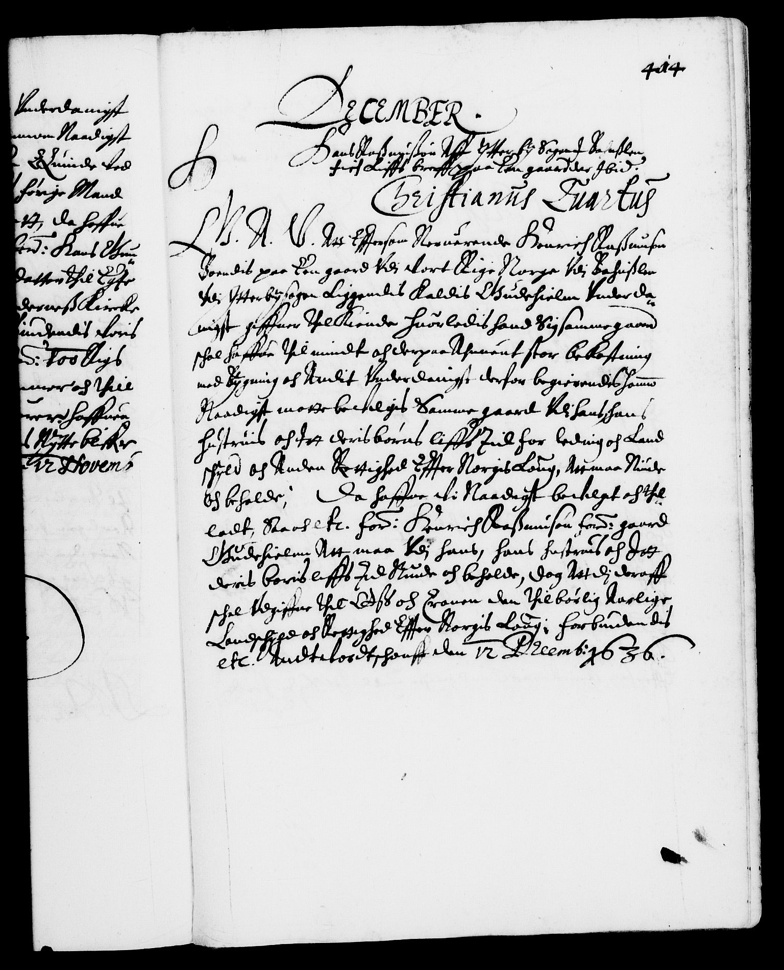 Danske Kanselli 1572-1799, AV/RA-EA-3023/F/Fc/Fca/Fcaa/L0005: Norske registre (mikrofilm), 1631-1636, p. 414a