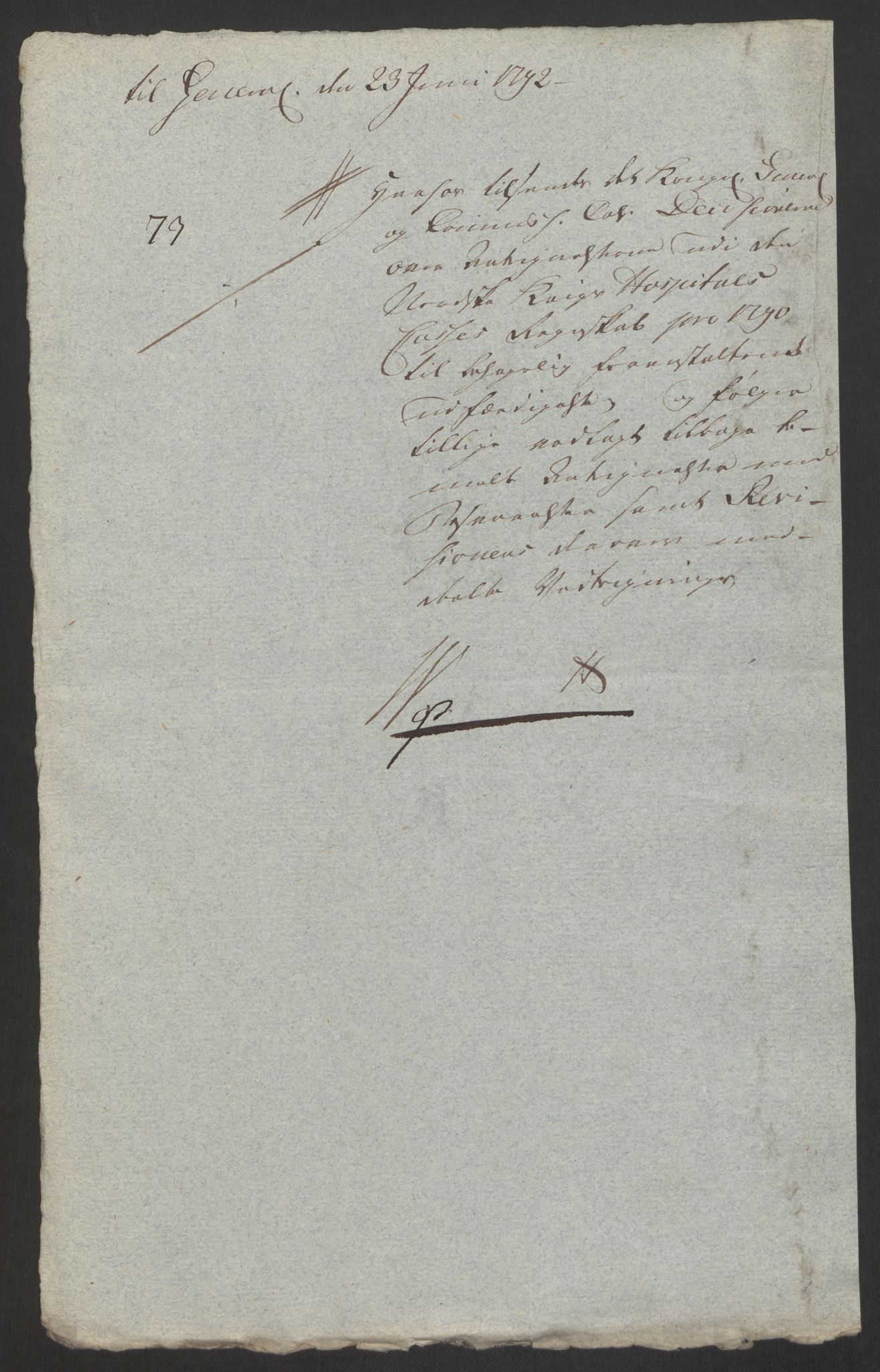 Forsvaret, Den norske kvesthuskasse/krigshospitalkasse, AV/RA-RAFA-1887/F/Fa/L0008: Konsepter, 1790-1793, p. 864