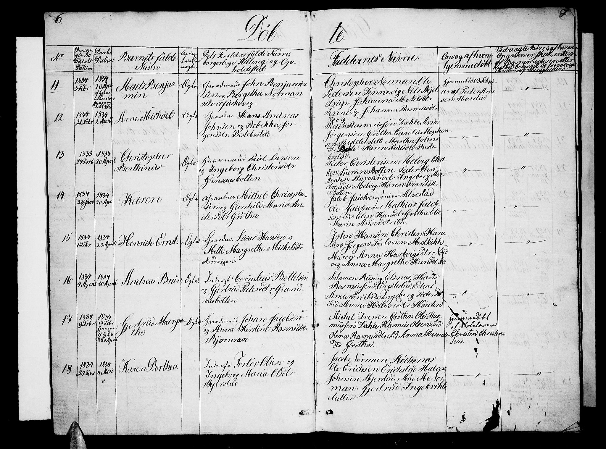 Trondenes sokneprestkontor, SATØ/S-1319/H/Hb/L0005klokker: Parish register (copy) no. 5, 1834-1845, p. 6-7