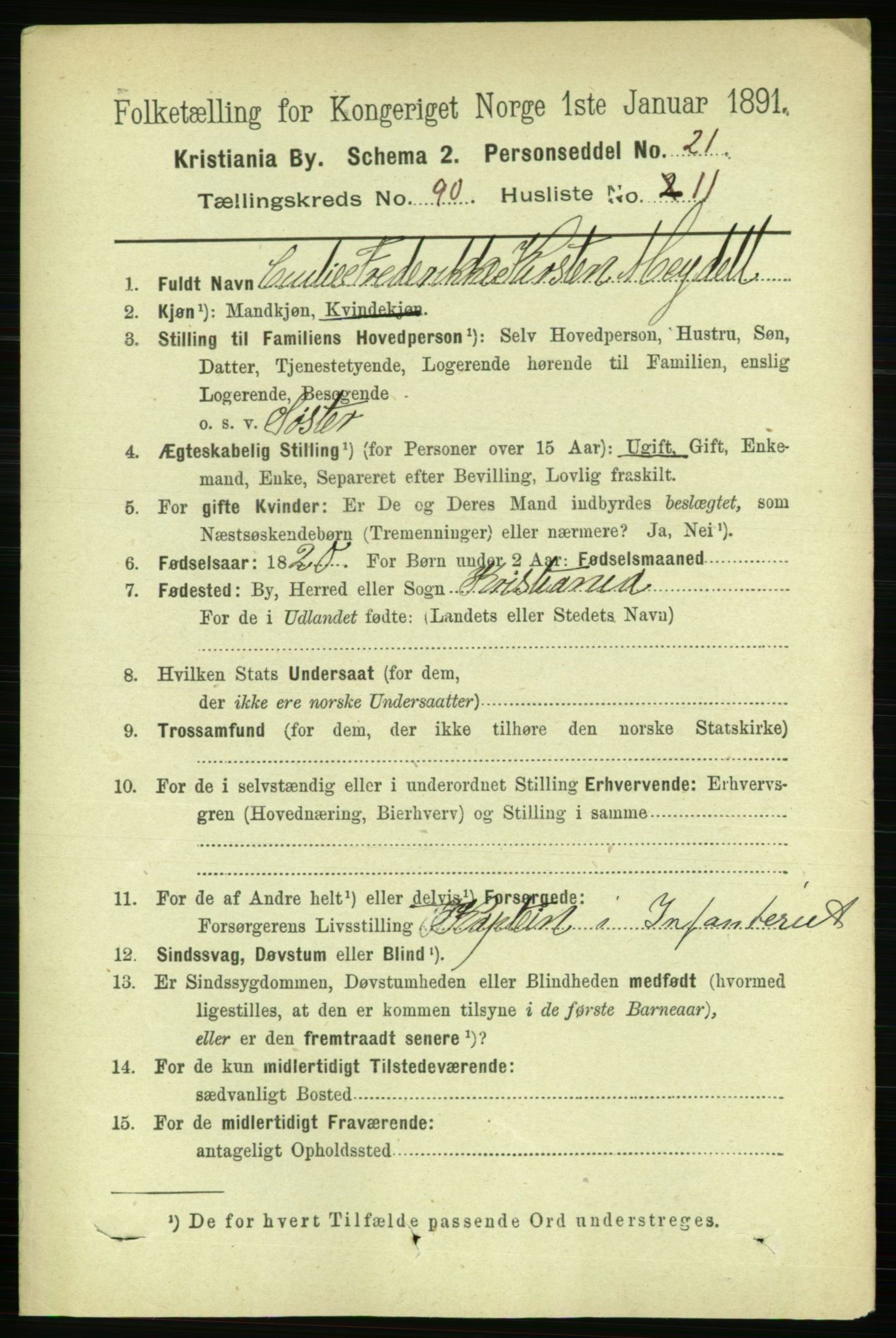 RA, 1891 census for 0301 Kristiania, 1891, p. 44584