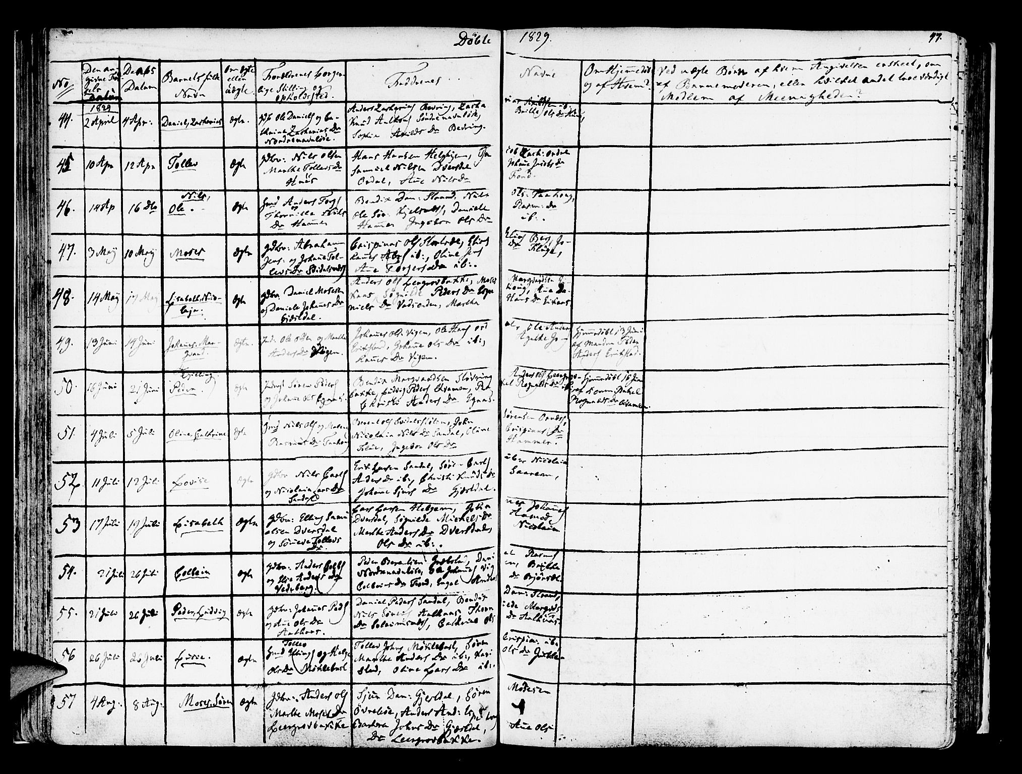 Jølster sokneprestembete, AV/SAB-A-80701/H/Haa/Haaa/L0008: Parish register (official) no. A 8, 1821-1833, p. 47
