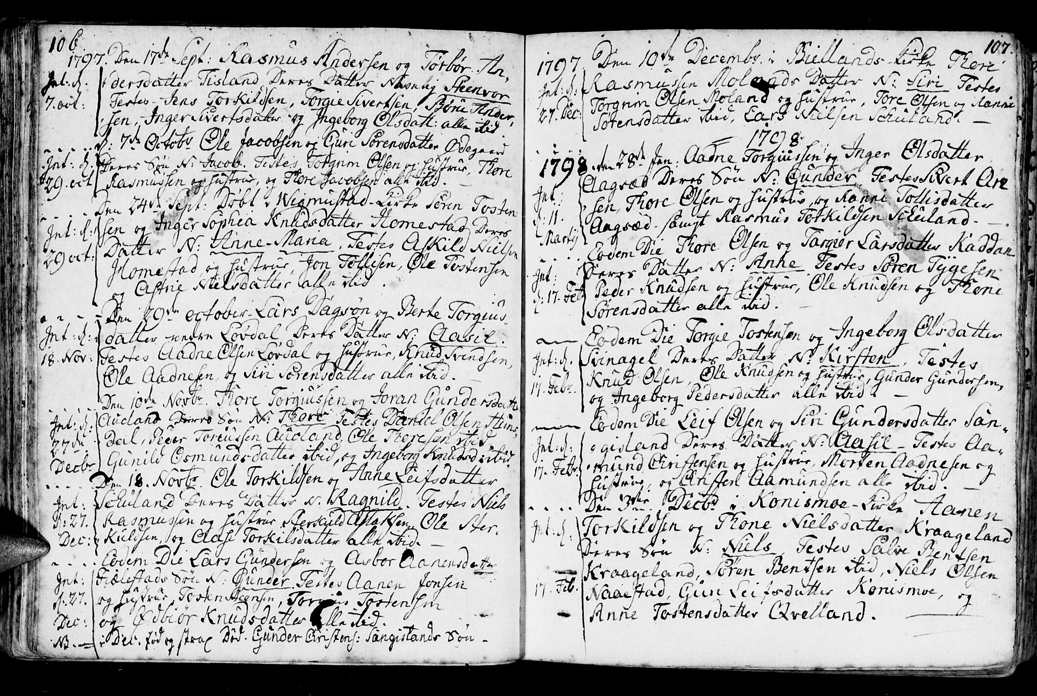 Holum sokneprestkontor, SAK/1111-0022/F/Fa/Fab/L0004: Parish register (official) no. A 4, 1774-1847, p. 106-107
