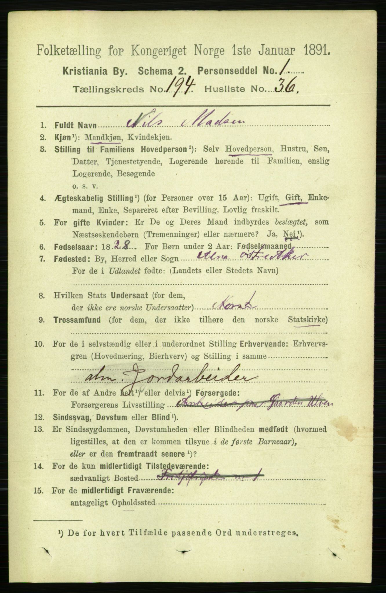 RA, 1891 census for 0301 Kristiania, 1891, p. 117418