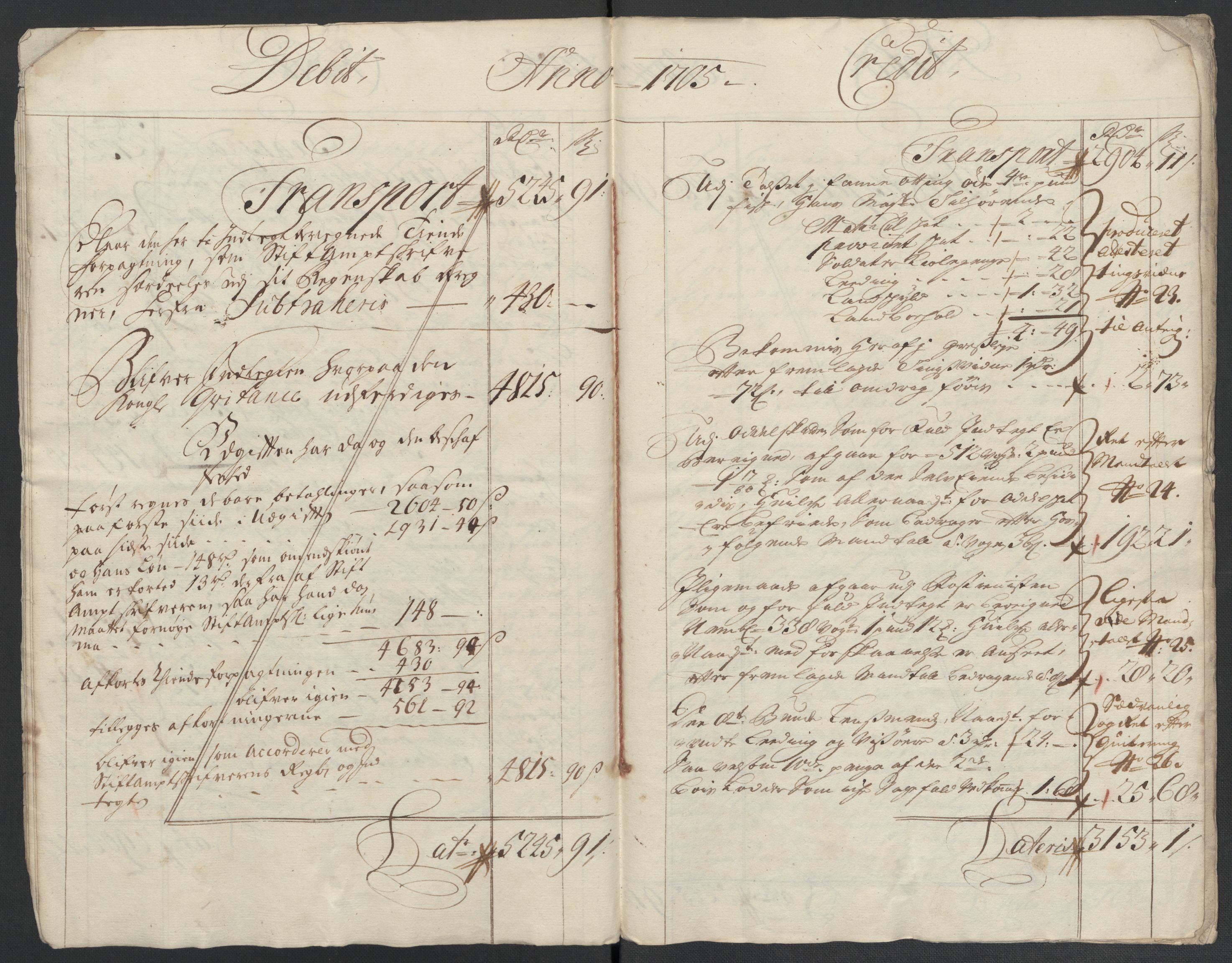 Rentekammeret inntil 1814, Reviderte regnskaper, Fogderegnskap, RA/EA-4092/R55/L3656: Fogderegnskap Romsdal, 1703-1705, p. 355