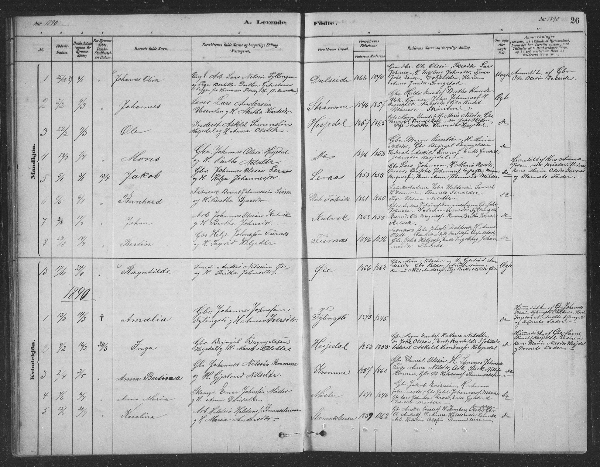 Vaksdal Sokneprestembete, SAB/A-78901/H/Hab: Parish register (copy) no. D 1, 1878-1939, p. 26
