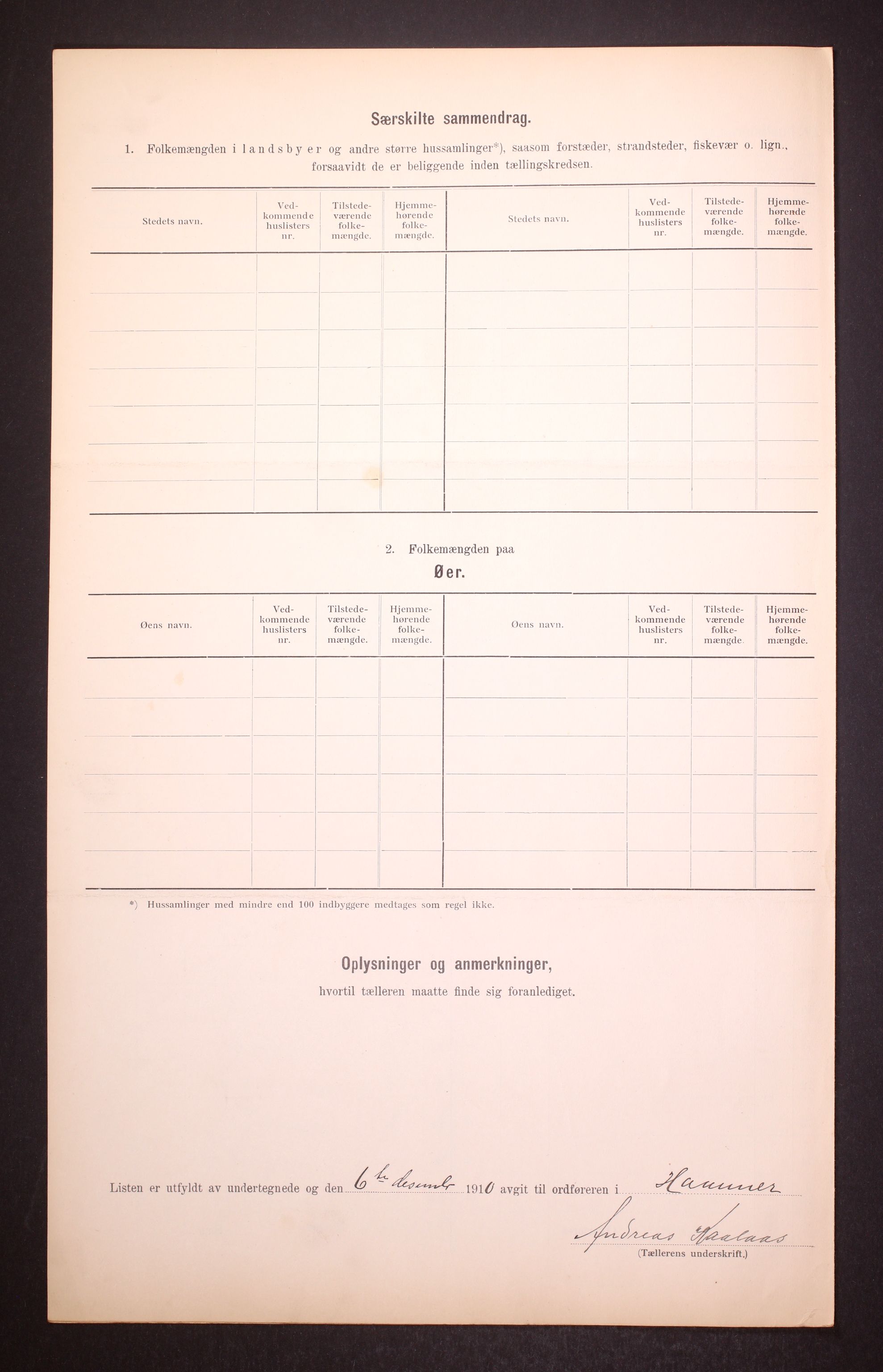 RA, 1910 census for Hamre, 1910, p. 14