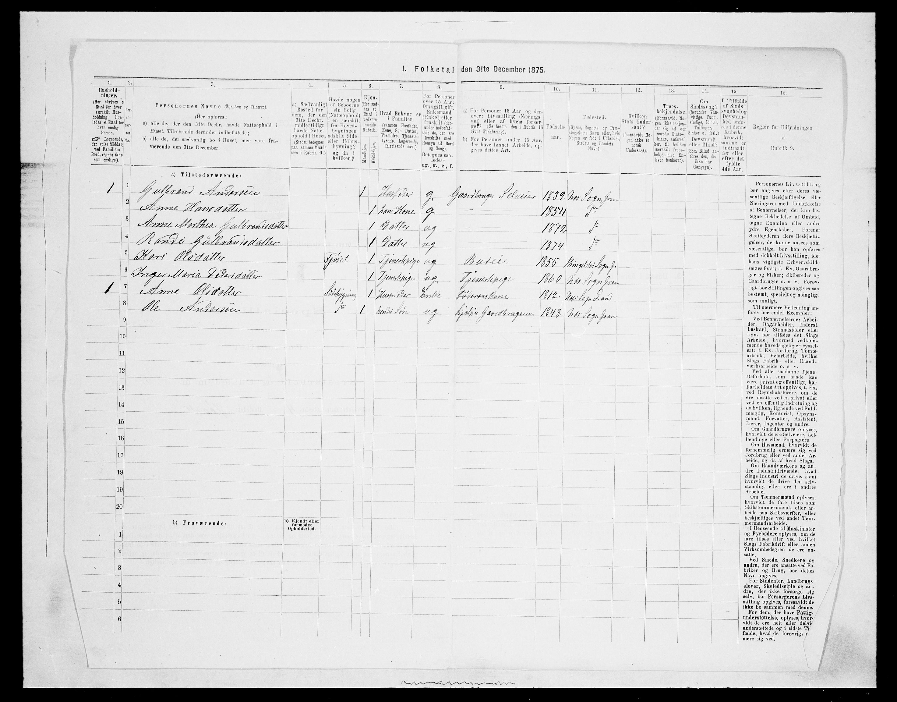 SAH, 1875 census for 0534P Gran, 1875, p. 144