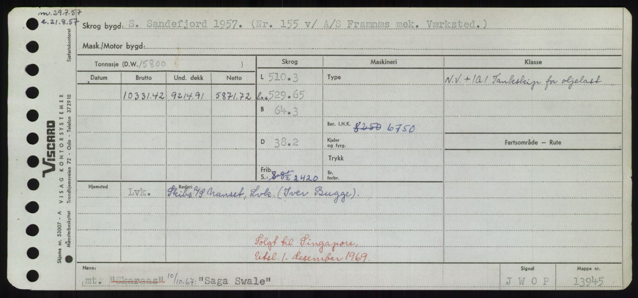 Sjøfartsdirektoratet med forløpere, Skipsmålingen, AV/RA-S-1627/H/Hd/L0031: Fartøy, Rju-Sam, p. 541