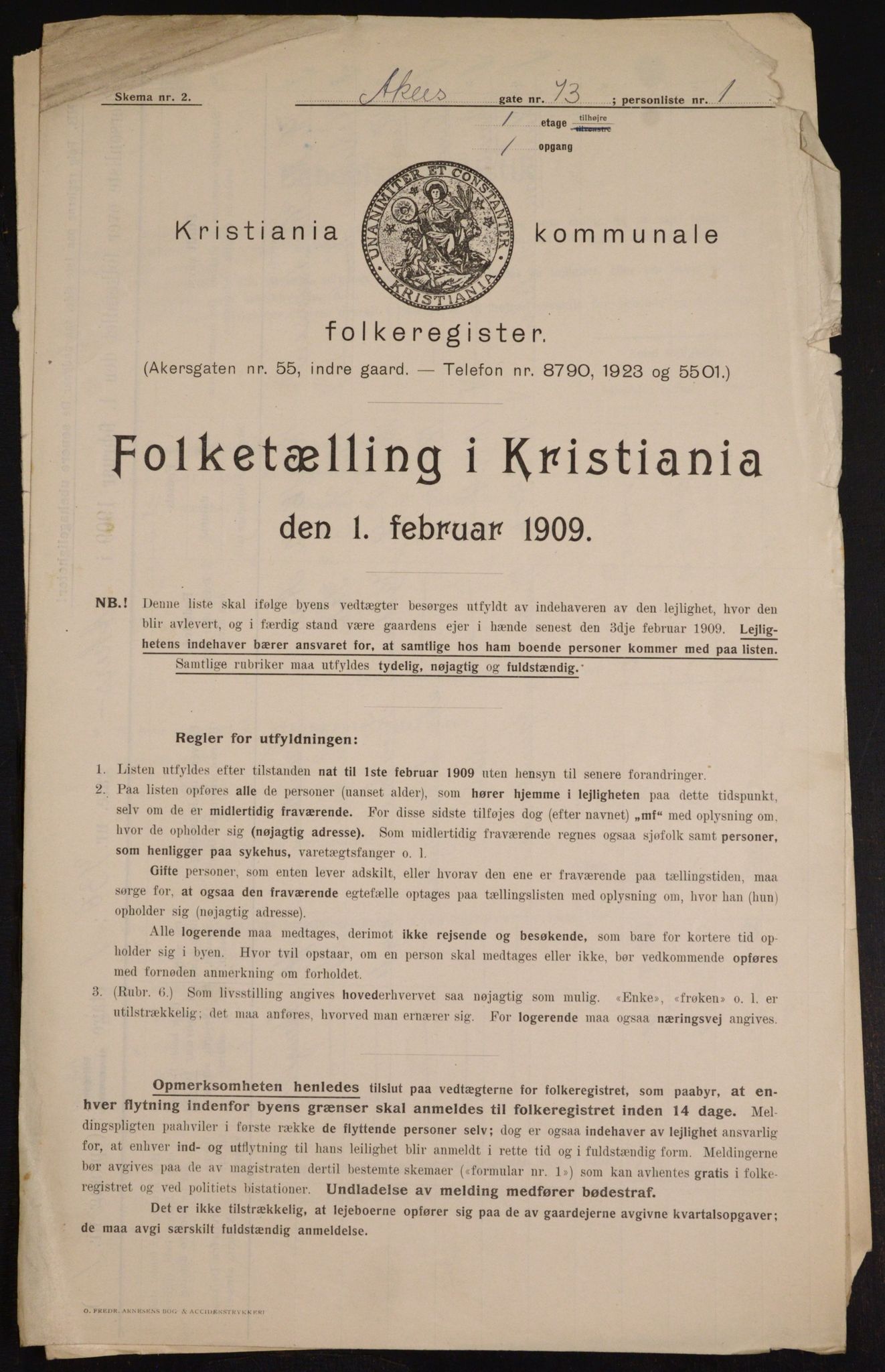 OBA, Municipal Census 1909 for Kristiania, 1909, p. 781